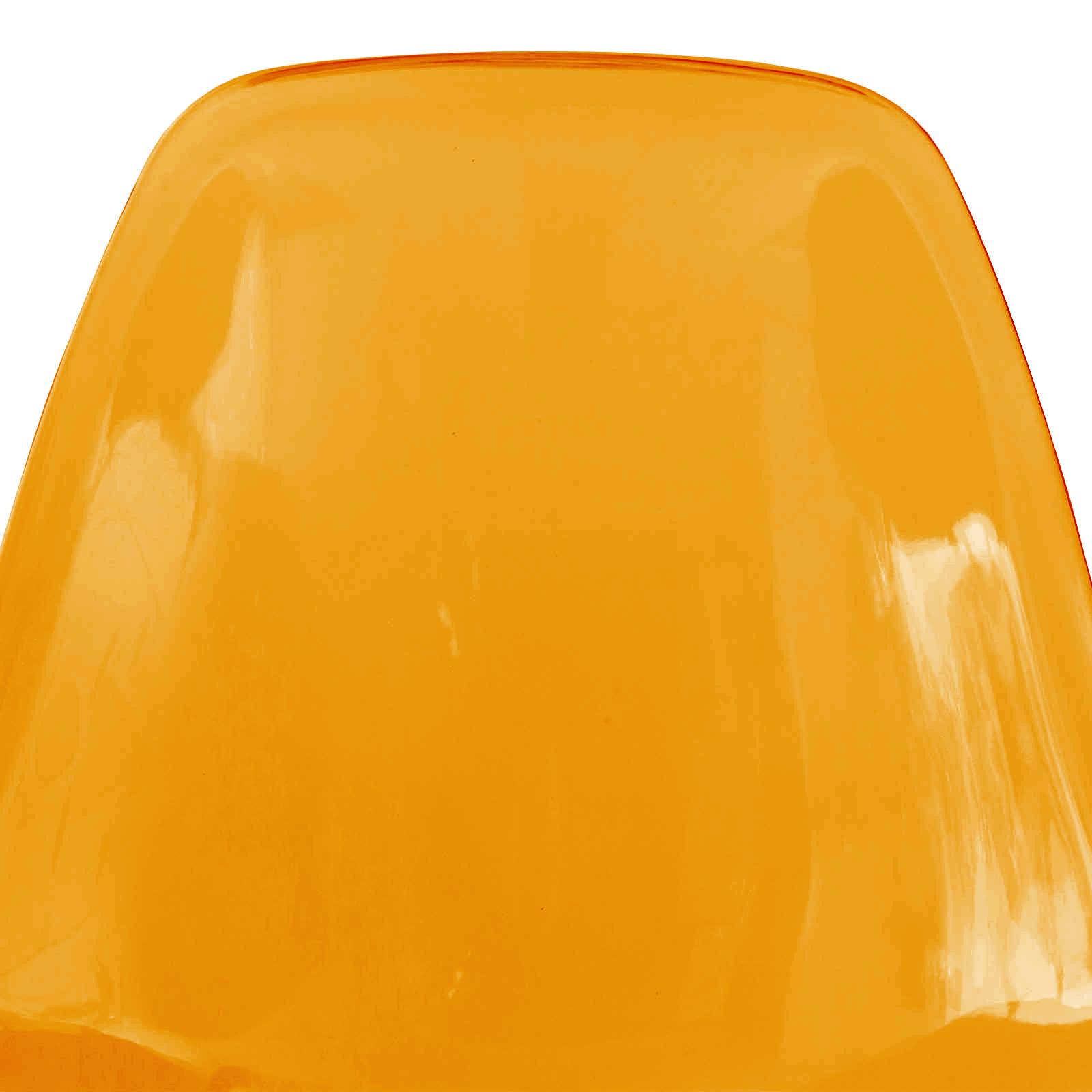 LeisureMod Cresco Molded Eiffel Side Chair With Gold Base (Set Of 2) - Transparent Orange