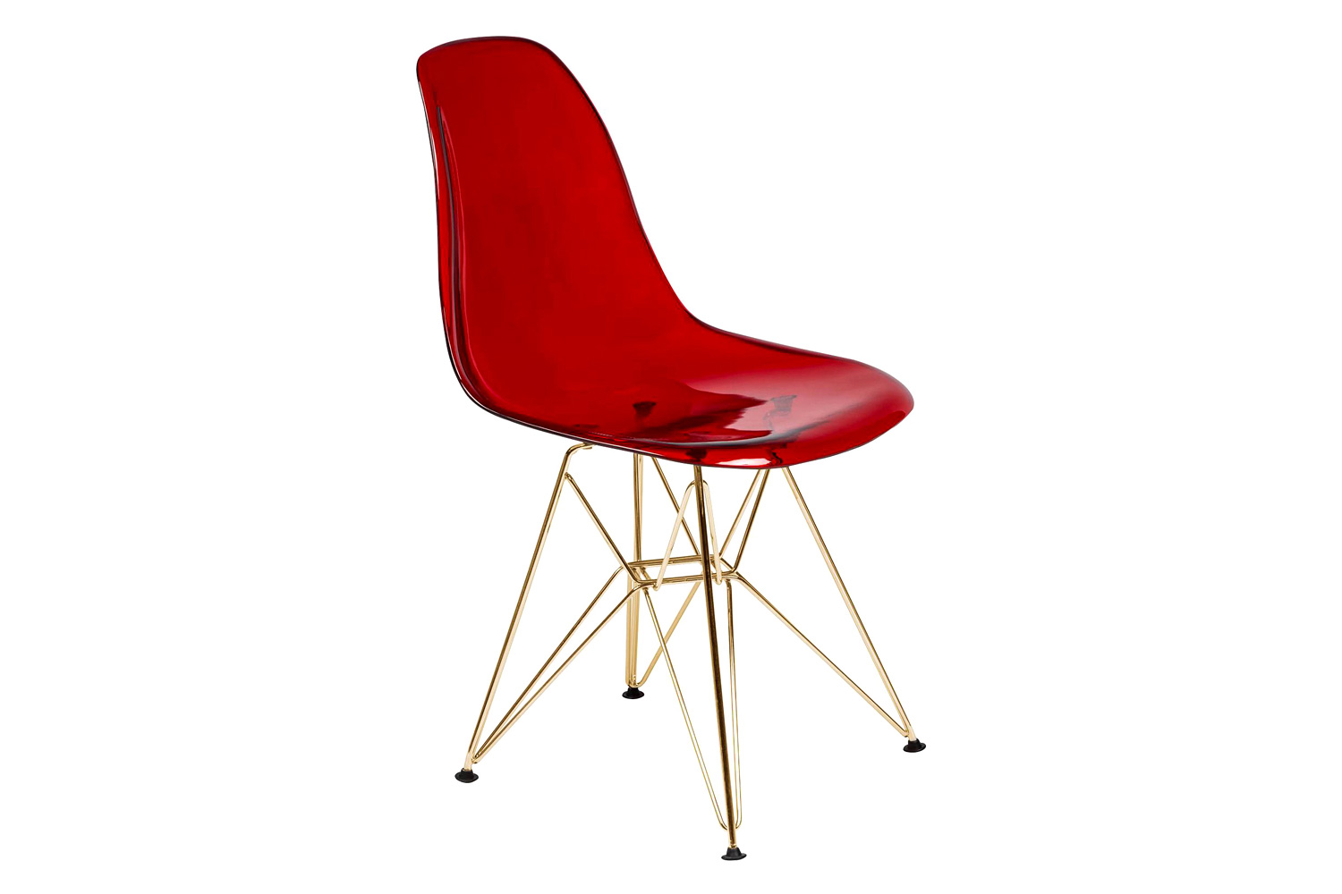 LeisureMod Cresco Modern Molded Eiffel Side Dining Chair with Gold Base