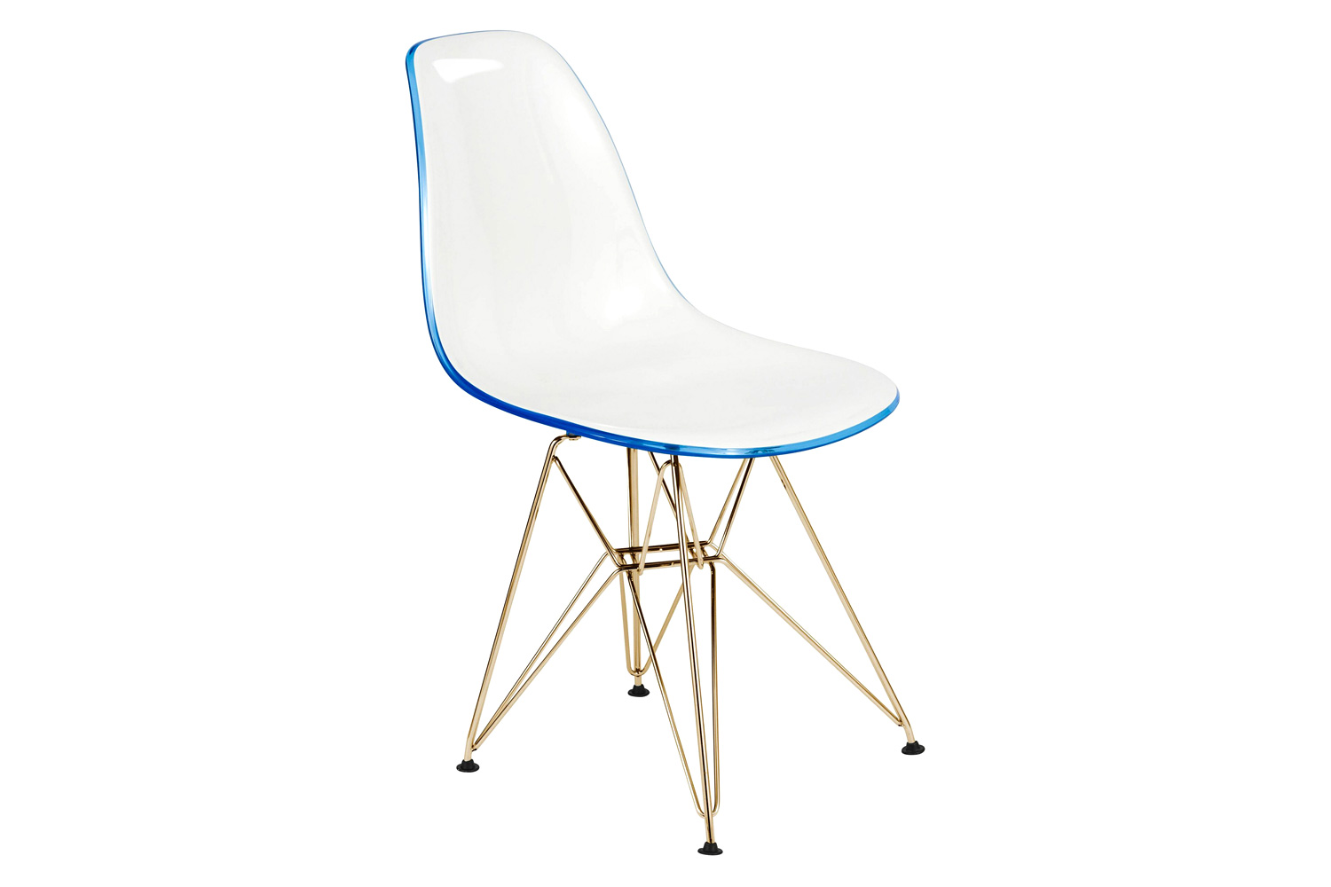 LeisureMod Cresco Modern Molded Eiffel Side Dining Chair with Gold Base