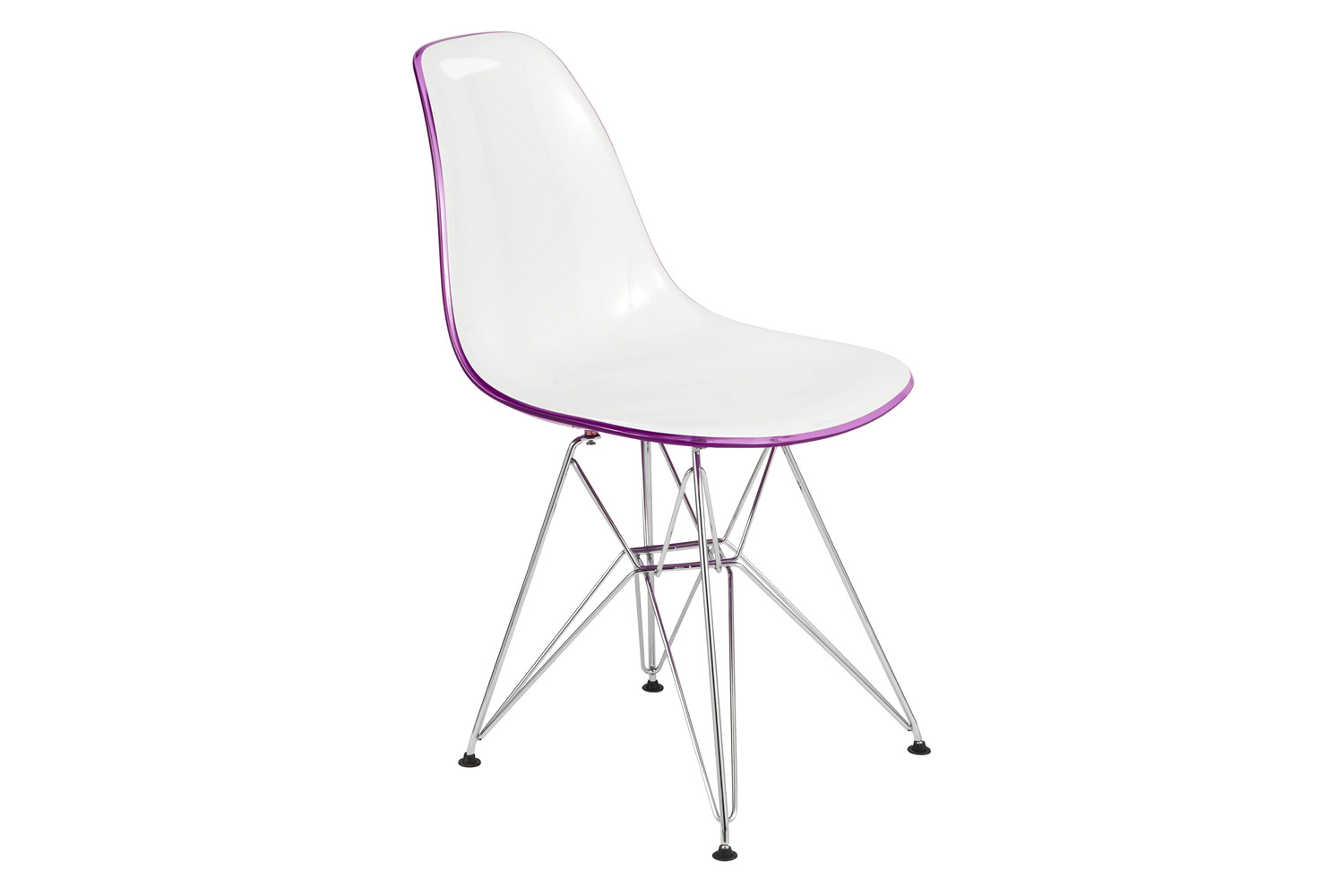 LeisureMod Cresco Molded Plastic Eiffel Side Chair with Chrome Legs