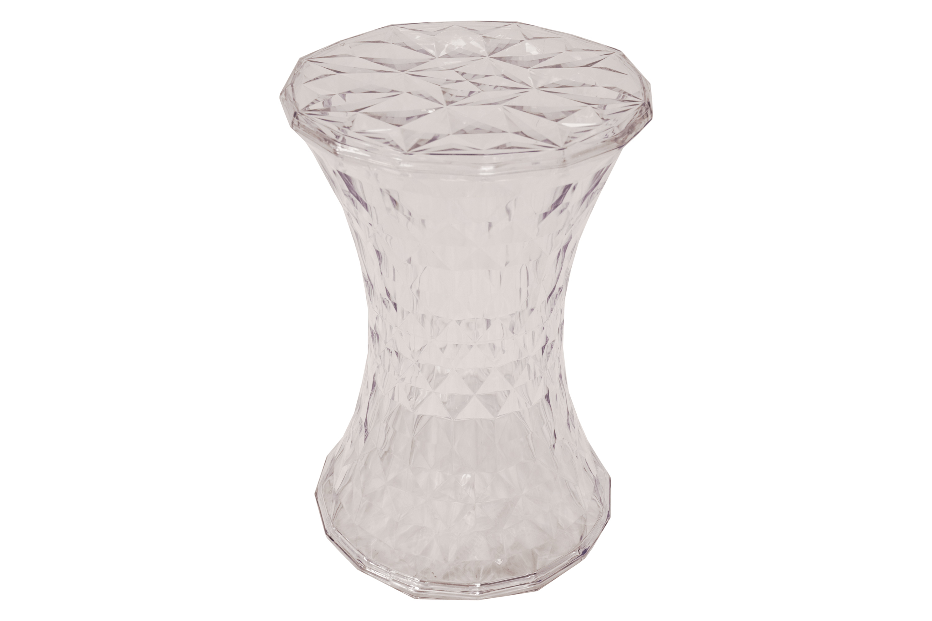 LeisureMod Clio Modern Diamond Shaped Side End Table - Clear