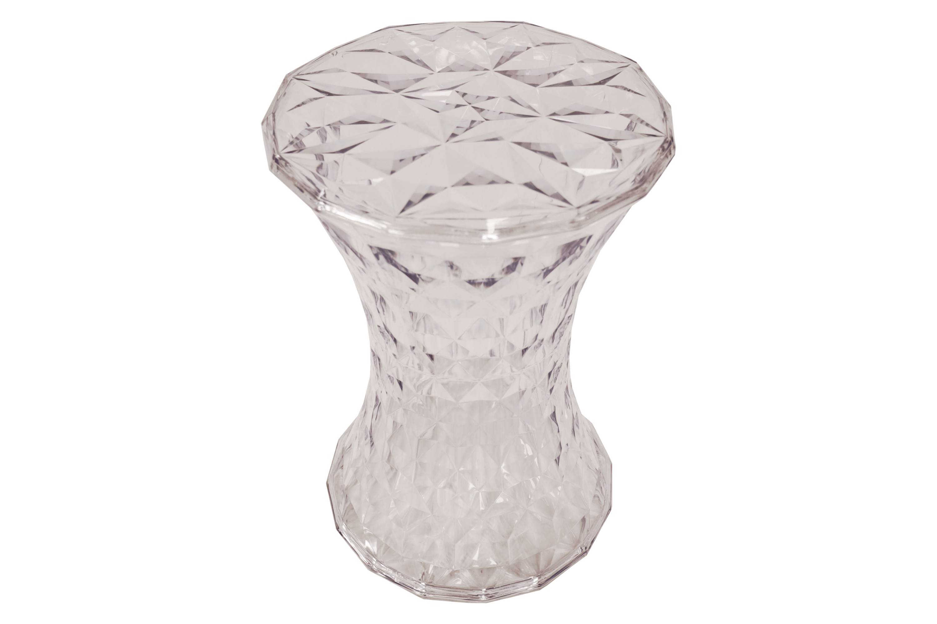 LeisureMod Clio Modern Diamond Shaped Side End Table - Clear