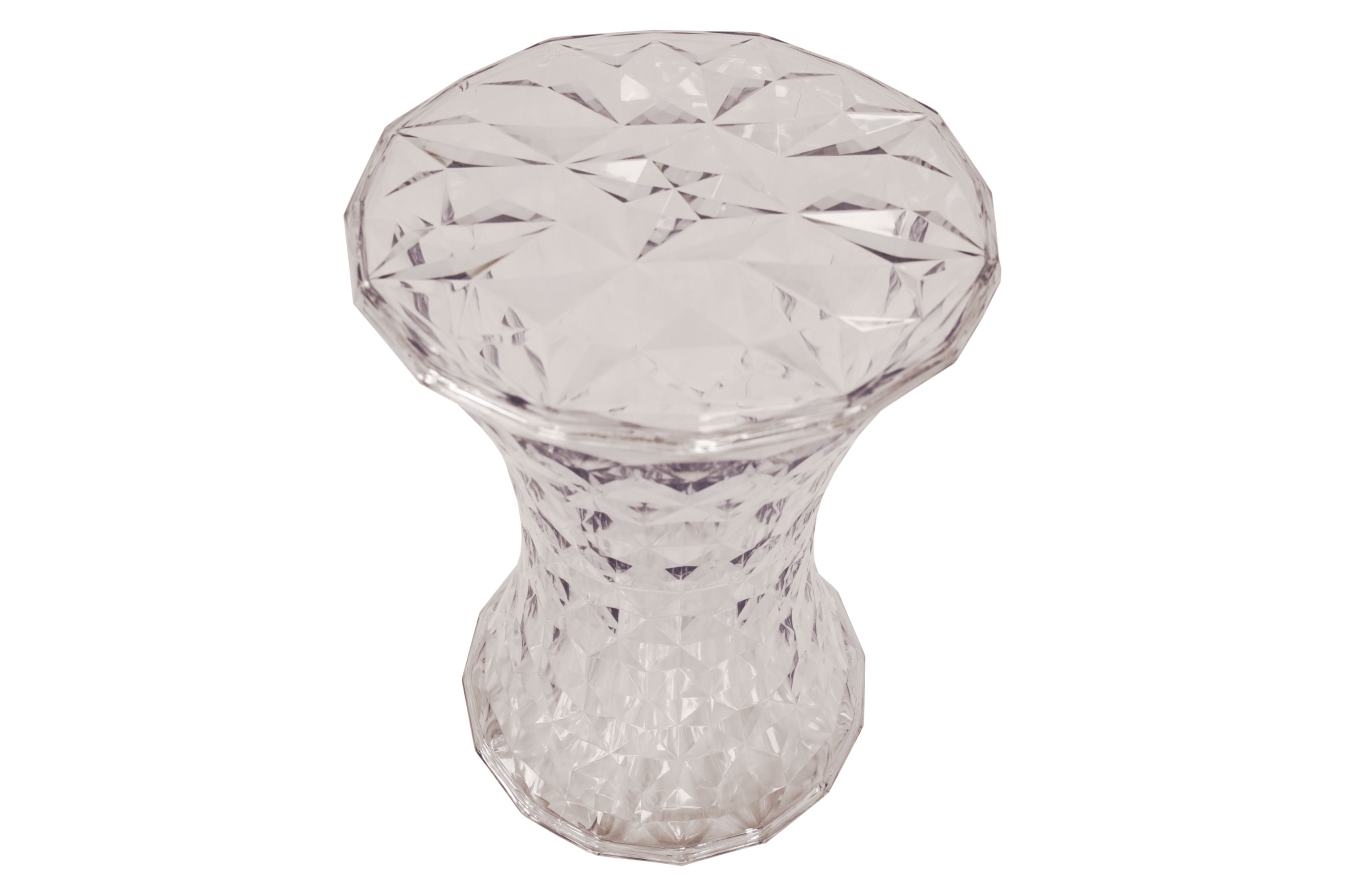 LeisureMod Clio Modern Diamond Shaped Side End Table - Clear