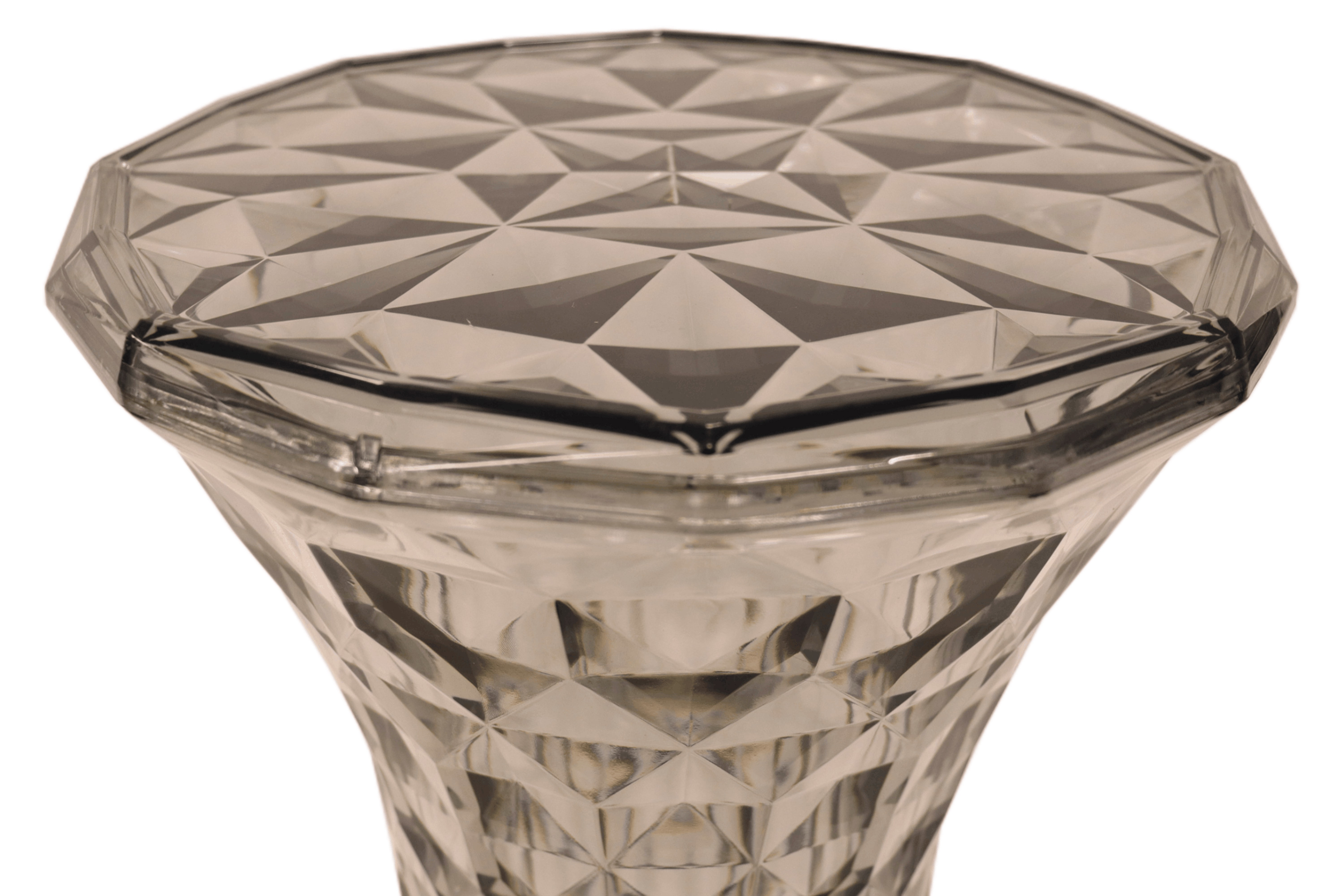 LeisureMod Clio Modern Diamond Shaped Side End Table - Transparent Black