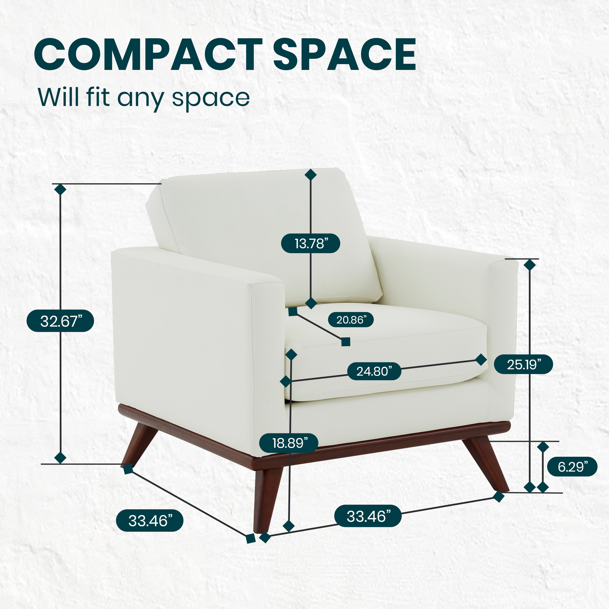 LeisureMod™ Chester Modern Leather Accent Arm Chair With Birch Wood Base - White