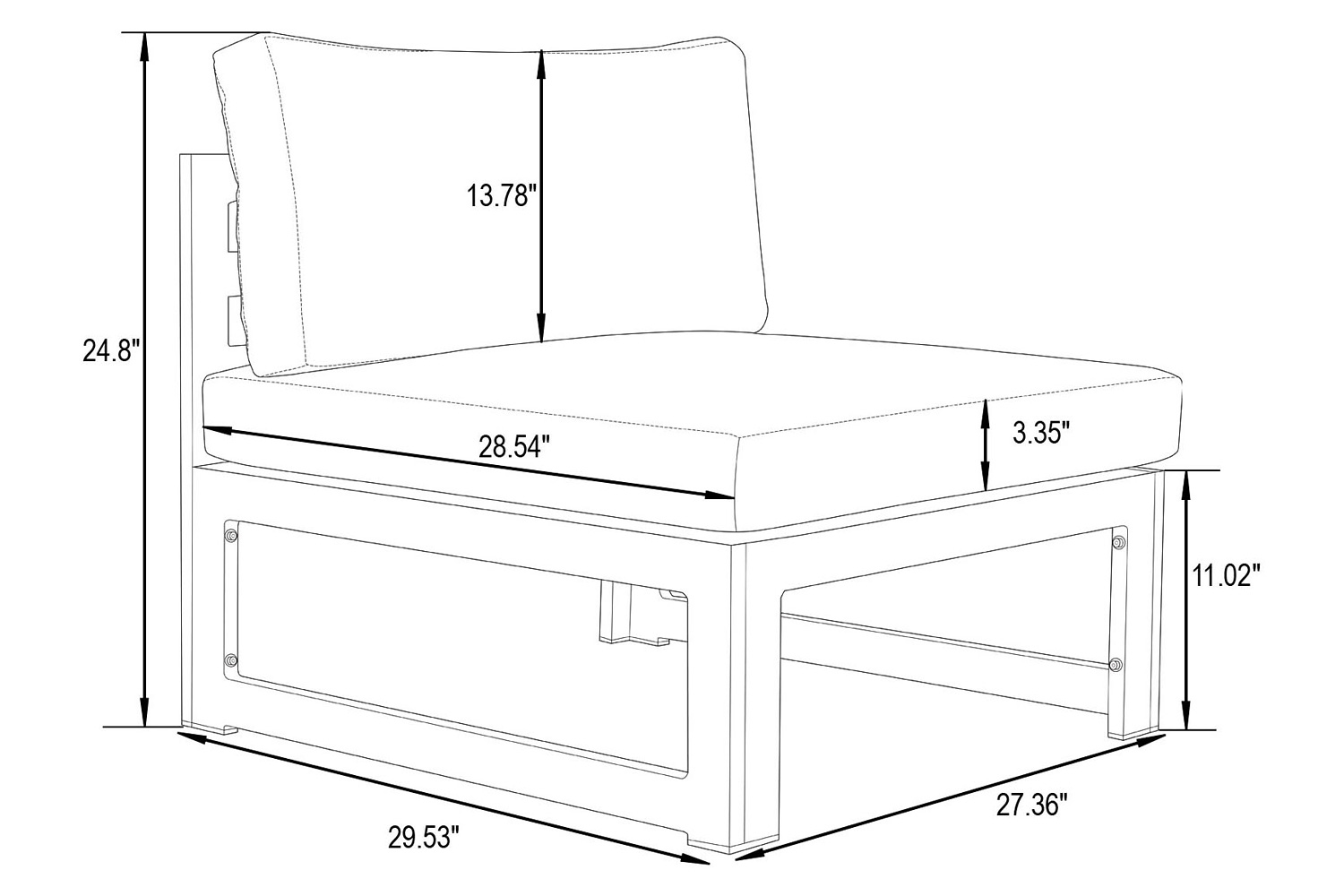 LeisureMod Chelsea 6-Piece Patio Sectional In White Aluminum with Cushions - Beige