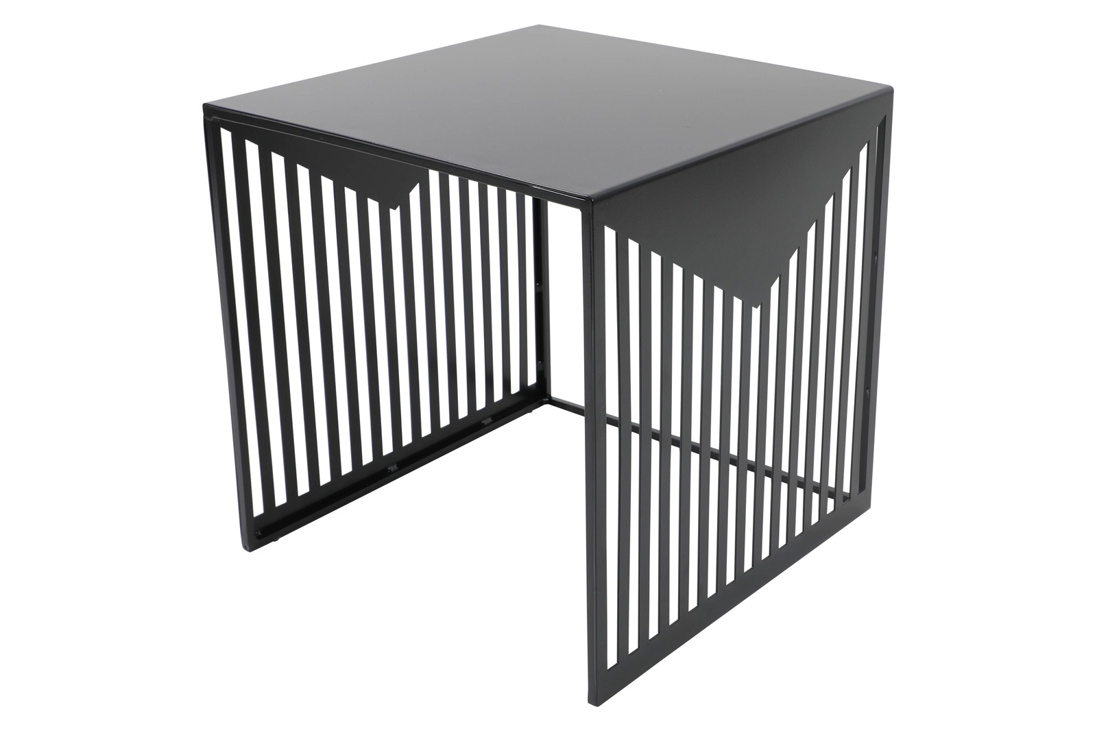 LeisureMod Cisco Modern Square Steel Side Table With Powder Coated Finish