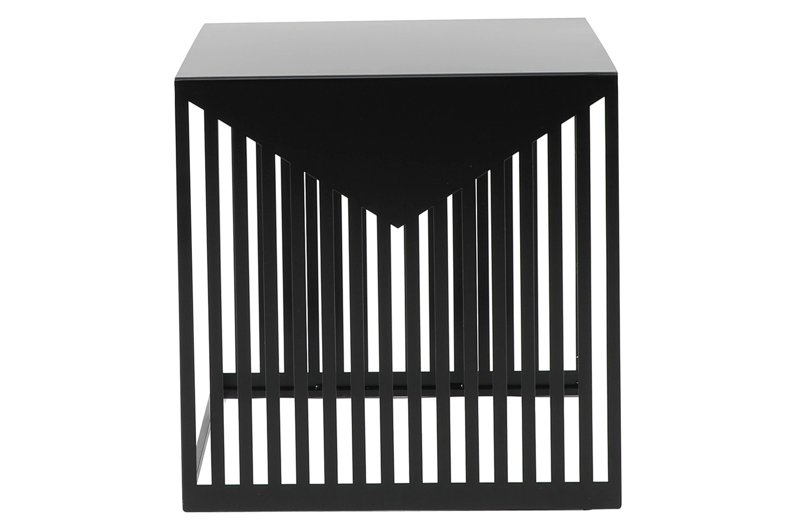 LeisureMod Cisco Modern Square Steel Side Table With Powder Coated Finish - Black