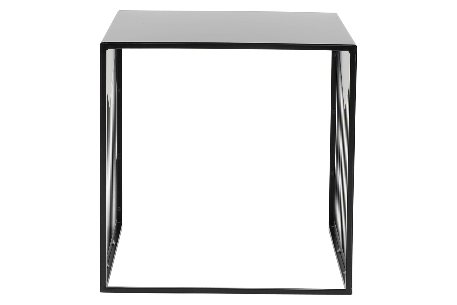 LeisureMod Cisco Modern Square Steel Side Table With Powder Coated Finish - Black