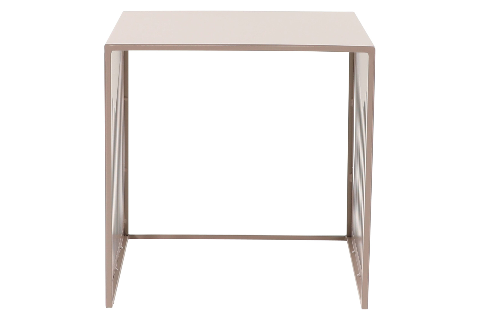 LeisureMod Cisco Modern Square Steel Side Table With Powder Coated Finish - Brown