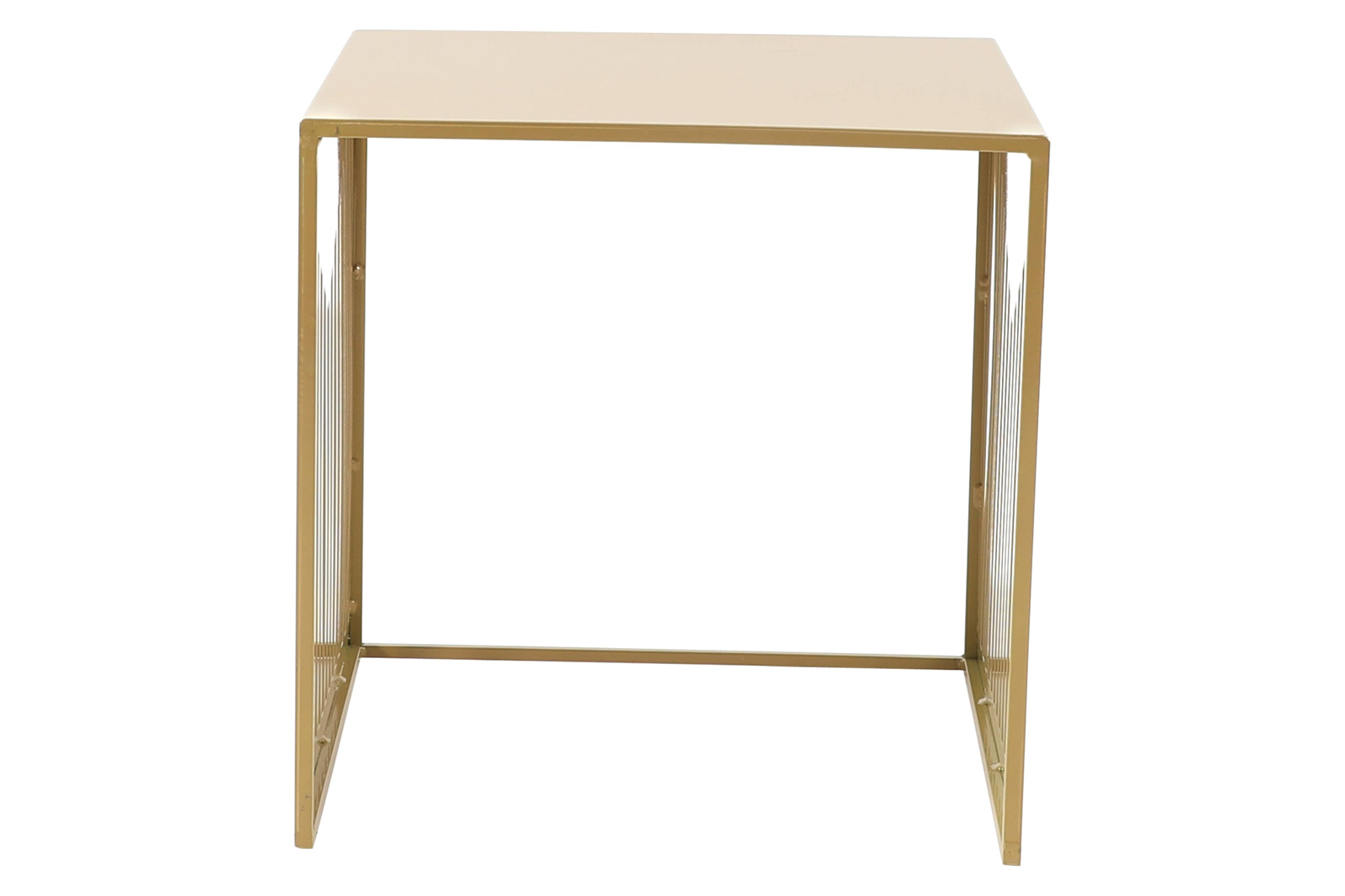 LeisureMod Cisco Modern Square Steel Side Table With Powder Coated Finish - Gold