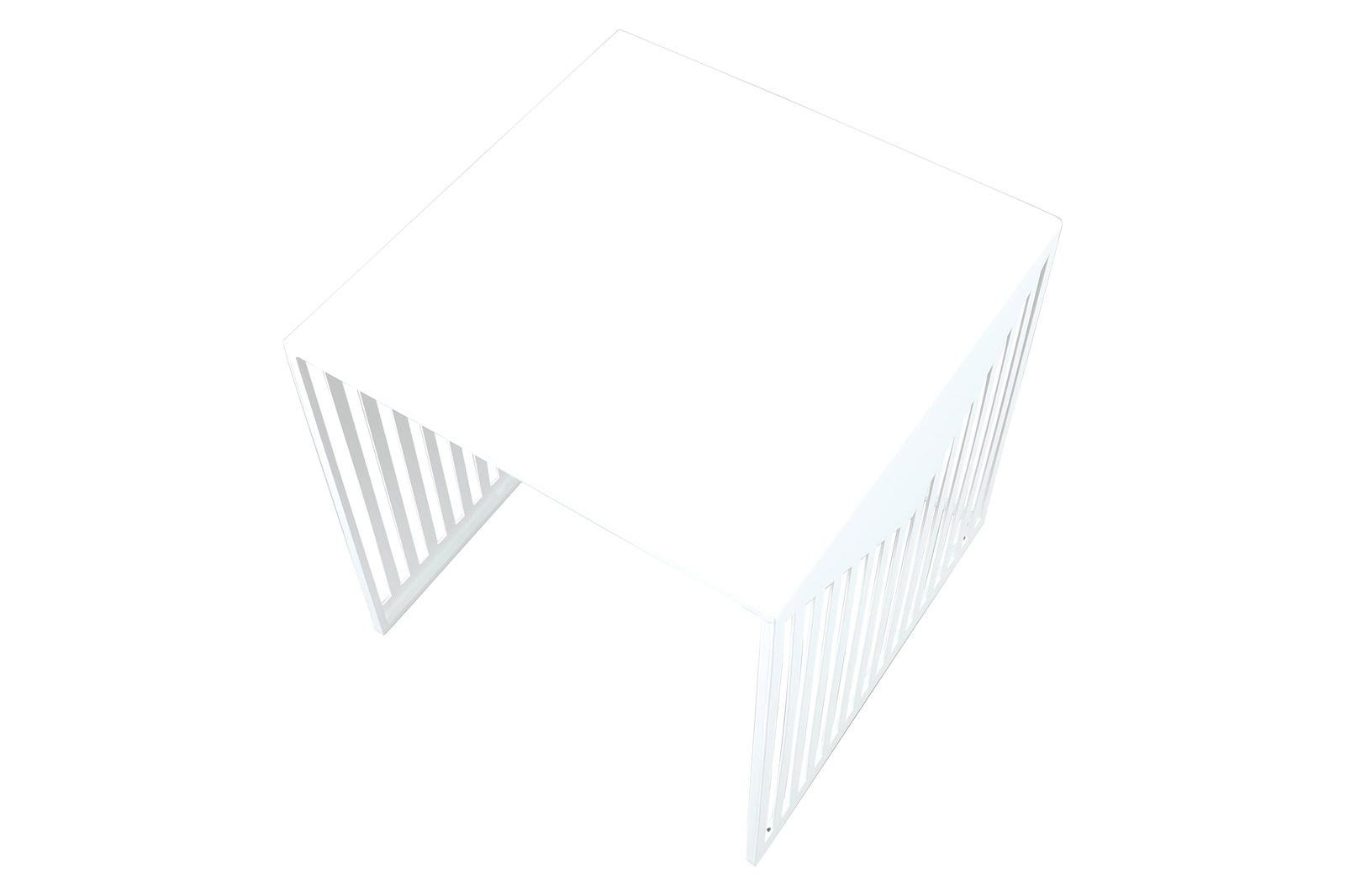 LeisureMod Cisco Modern Square Steel Side Table With Powder Coated Finish - White