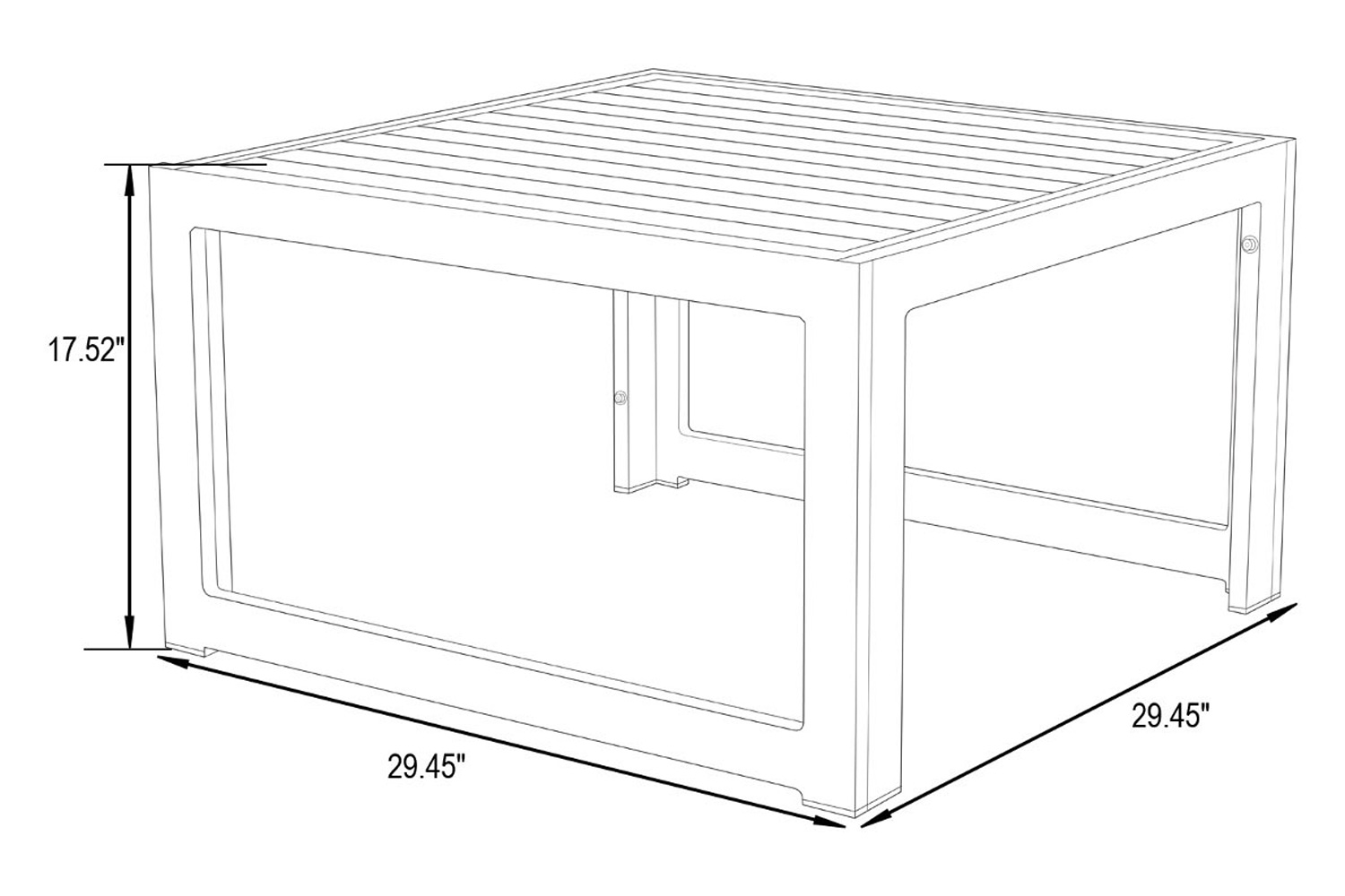 LeisureMod Chelsea Aluminum Patio Coffee Table - White