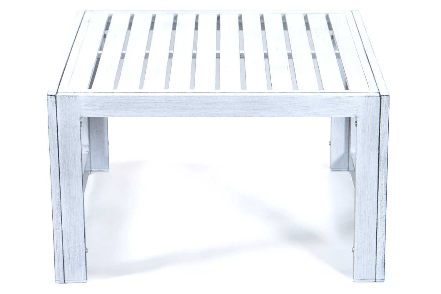 LeisureMod Chelsea Aluminum Patio Coffee Table - Weathered/Gray