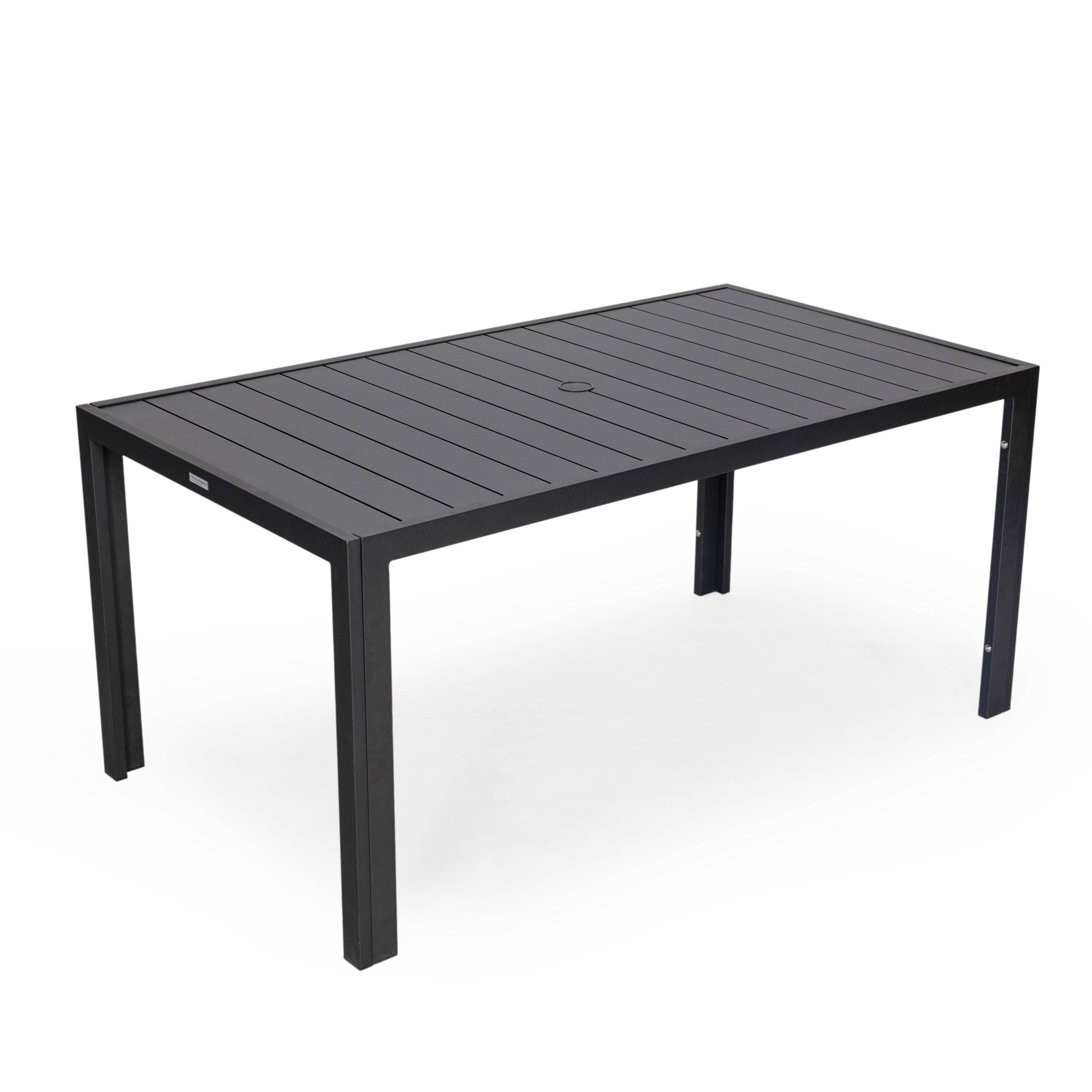 LeisureMod Chelsea Modern Aluminum Outdoor 63" Rectangular Dining Table