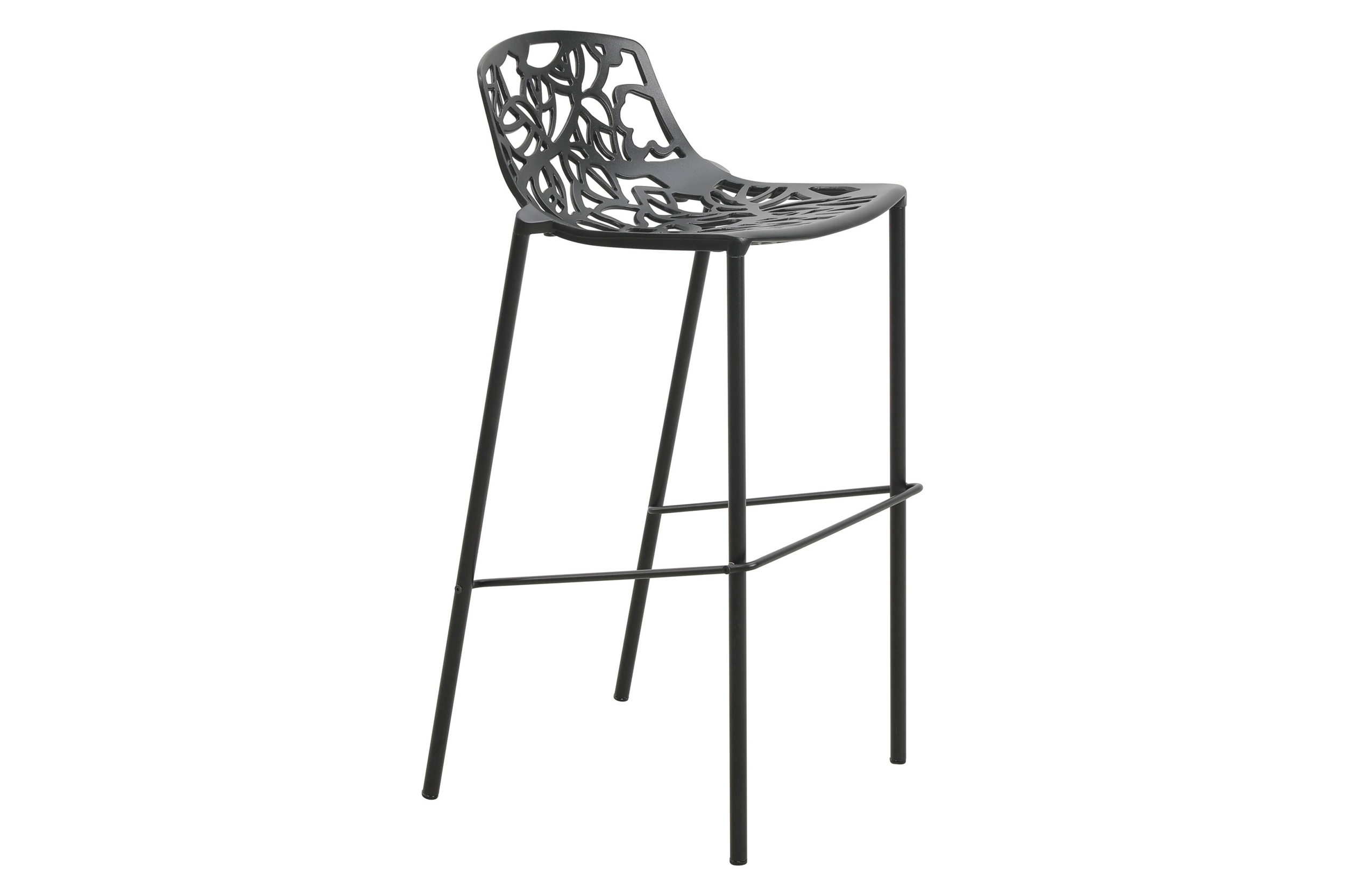 LeisureMod Devon Modern Aluminum Outdoor Bar Stool with Powder Coated Frame and Footrest