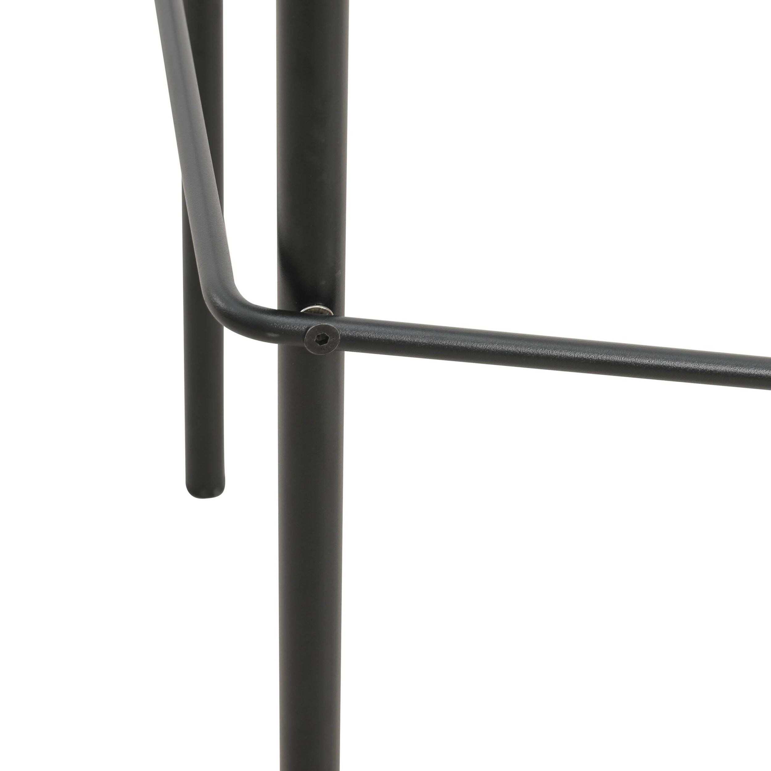 LeisureMod Devon Modern Aluminum Outdoor Bar Stool with Powder Coated Frame and Footrest - Black