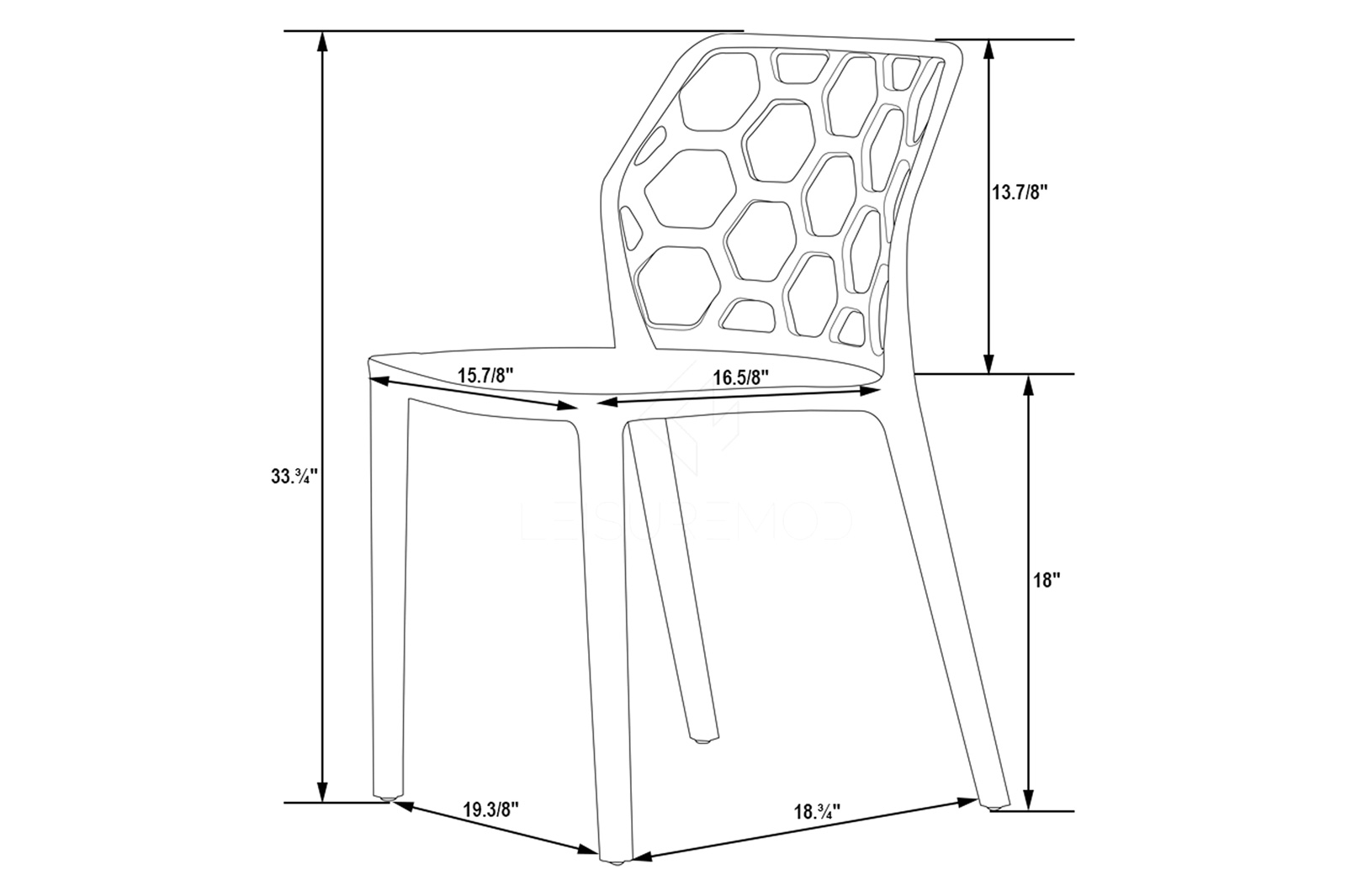 LeisureMod - Modern Dynamic Dining Chair (Set Of 2)