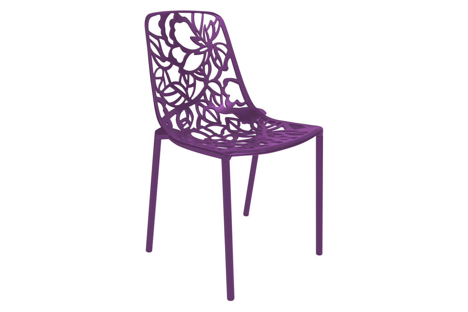 LeisureMod Devon Modern Flower Design Outdoor Aluminum Dining Chair