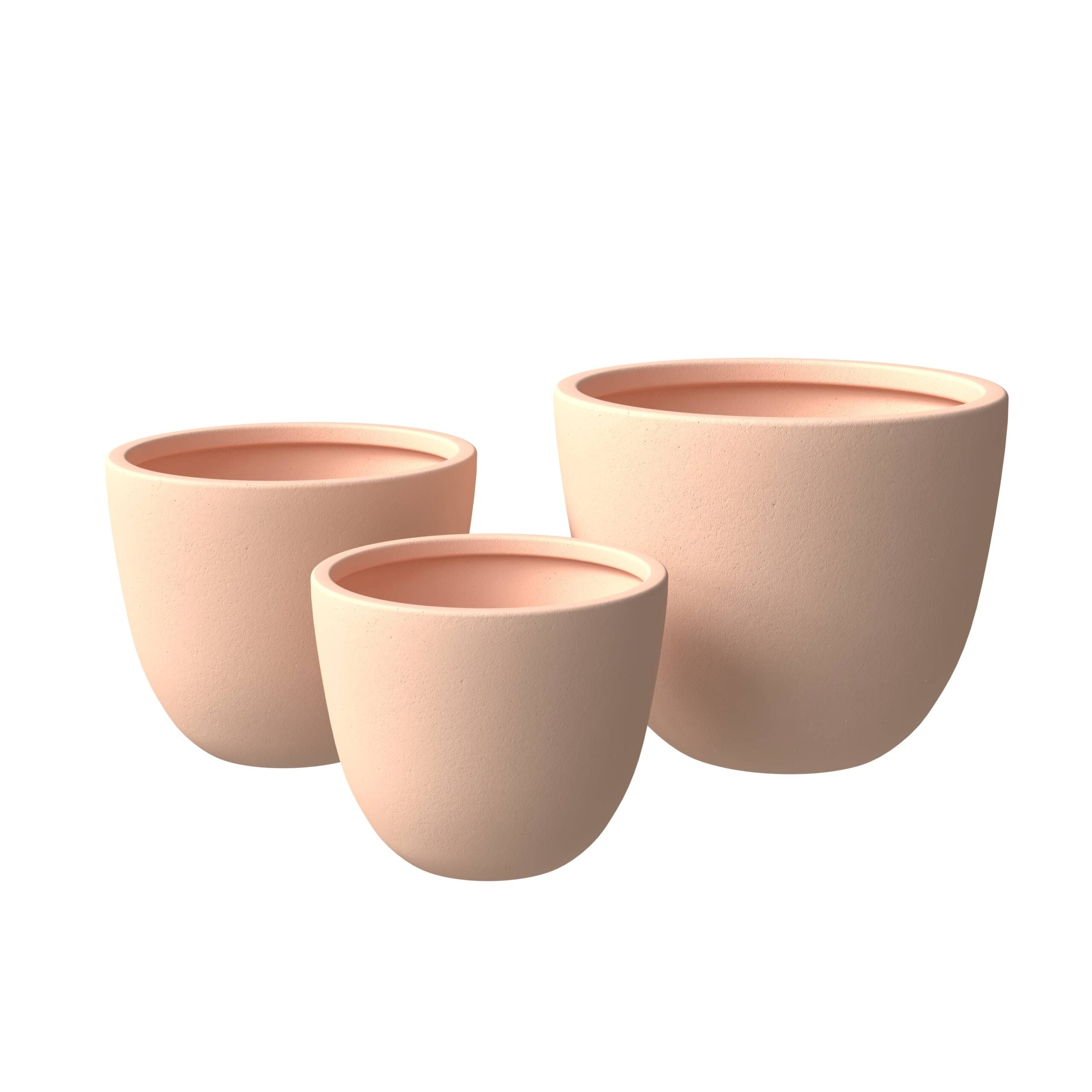 LeisureMod Dahlia Modern Fiberstone and MgO Clay Planters Pot (Set of 3)