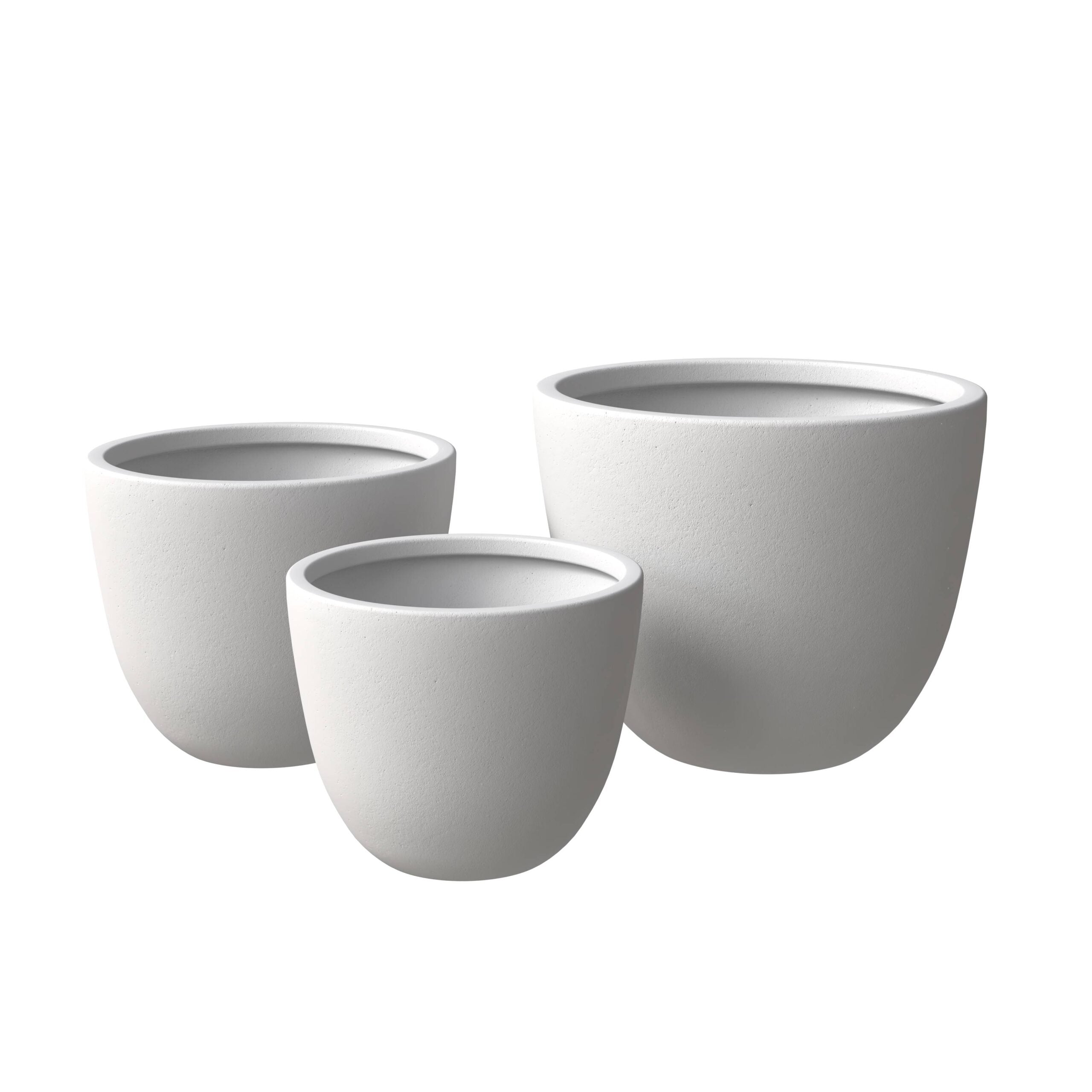 LeisureMod Dahlia Modern Fiberstone and MgO Clay Planters Pot (Set of 3)