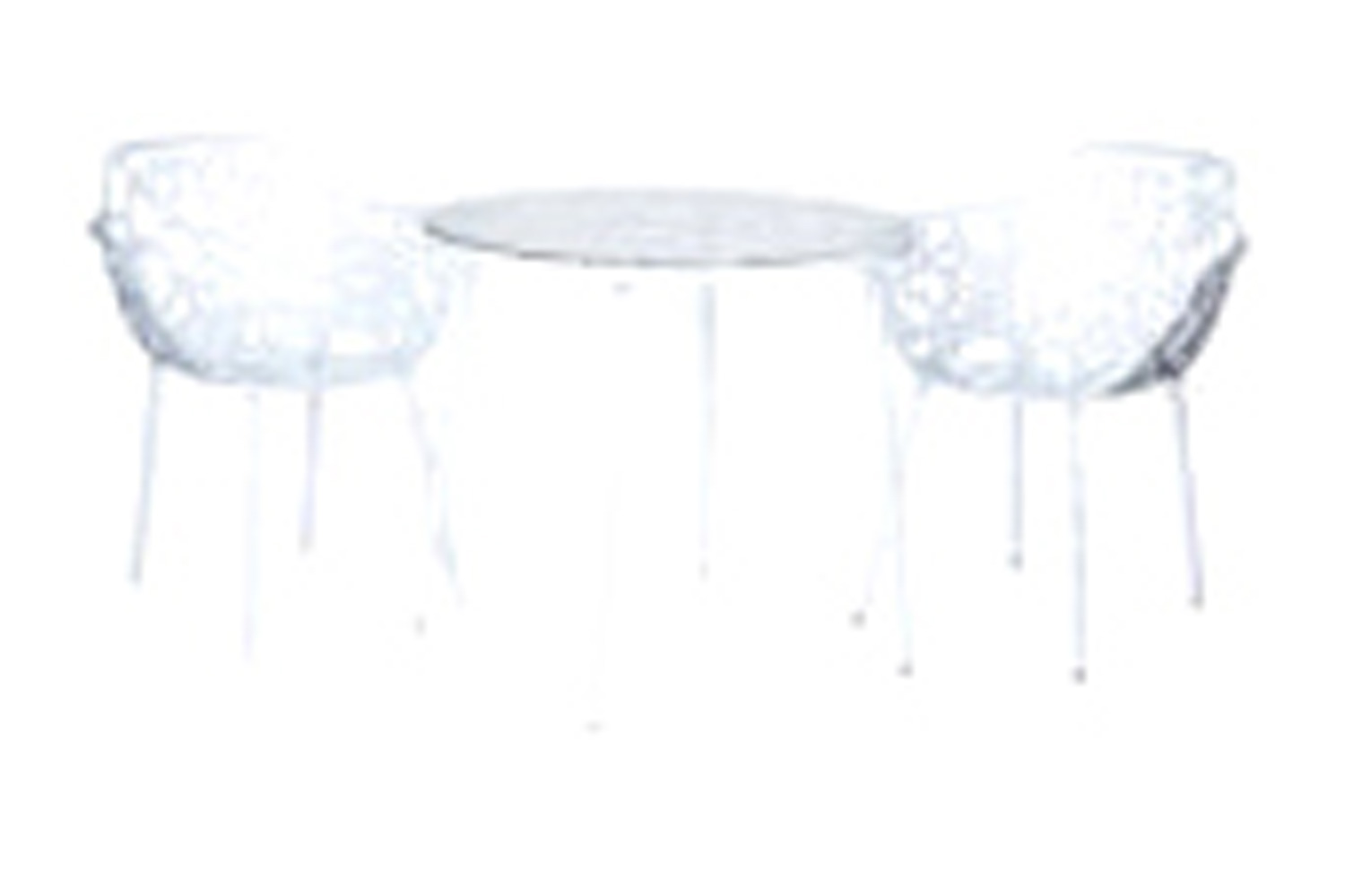 LeisureMod Devon Tree Design Glass Top Aluminum Base Indoor Outdoor Bistro Dining Table - White