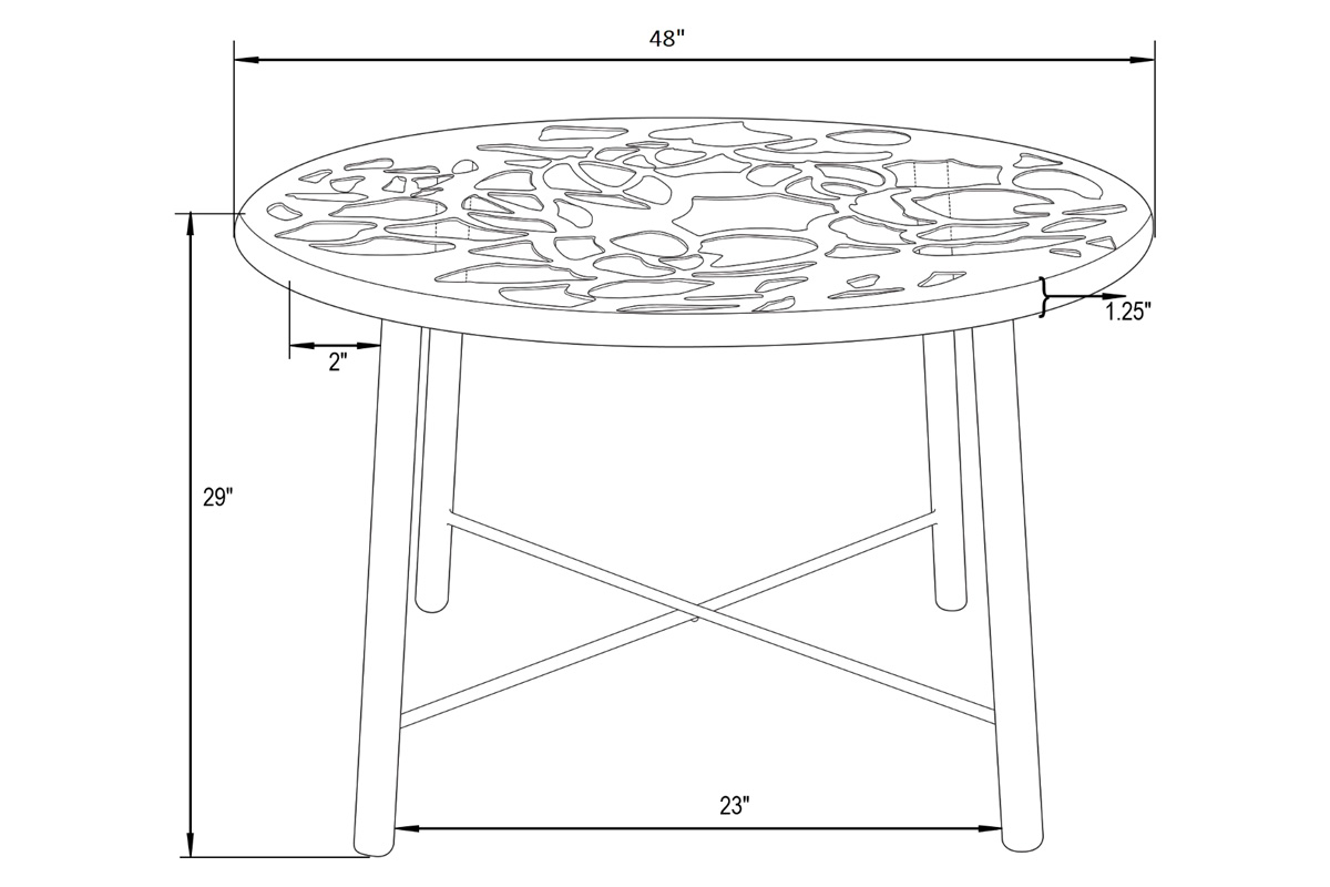 LeisureMod Devon Modern 7-Piece Aluminum Outdoor Dining Set with Dining Table and 6 Stackable Flower Design Chairs - Red