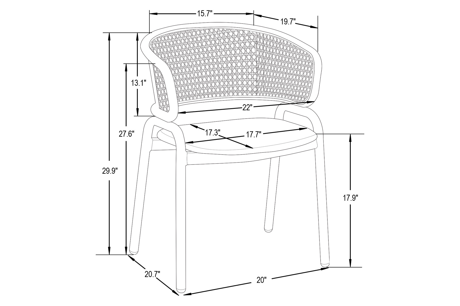 LeisureMod Ervilla Modern Dining Chair With Stainless Steel Legs Velvet Seat And Wicker Back - Gray