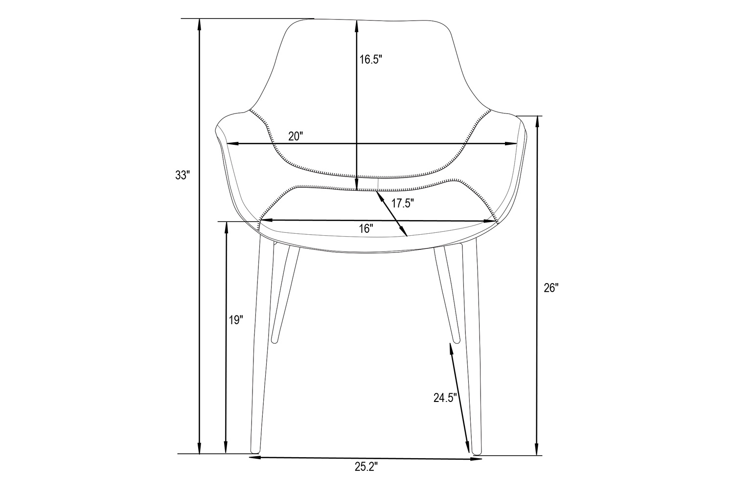 LeisureMod Markley Modern Leather Dining Arm Chair with Black Metal Legs - Light Brown