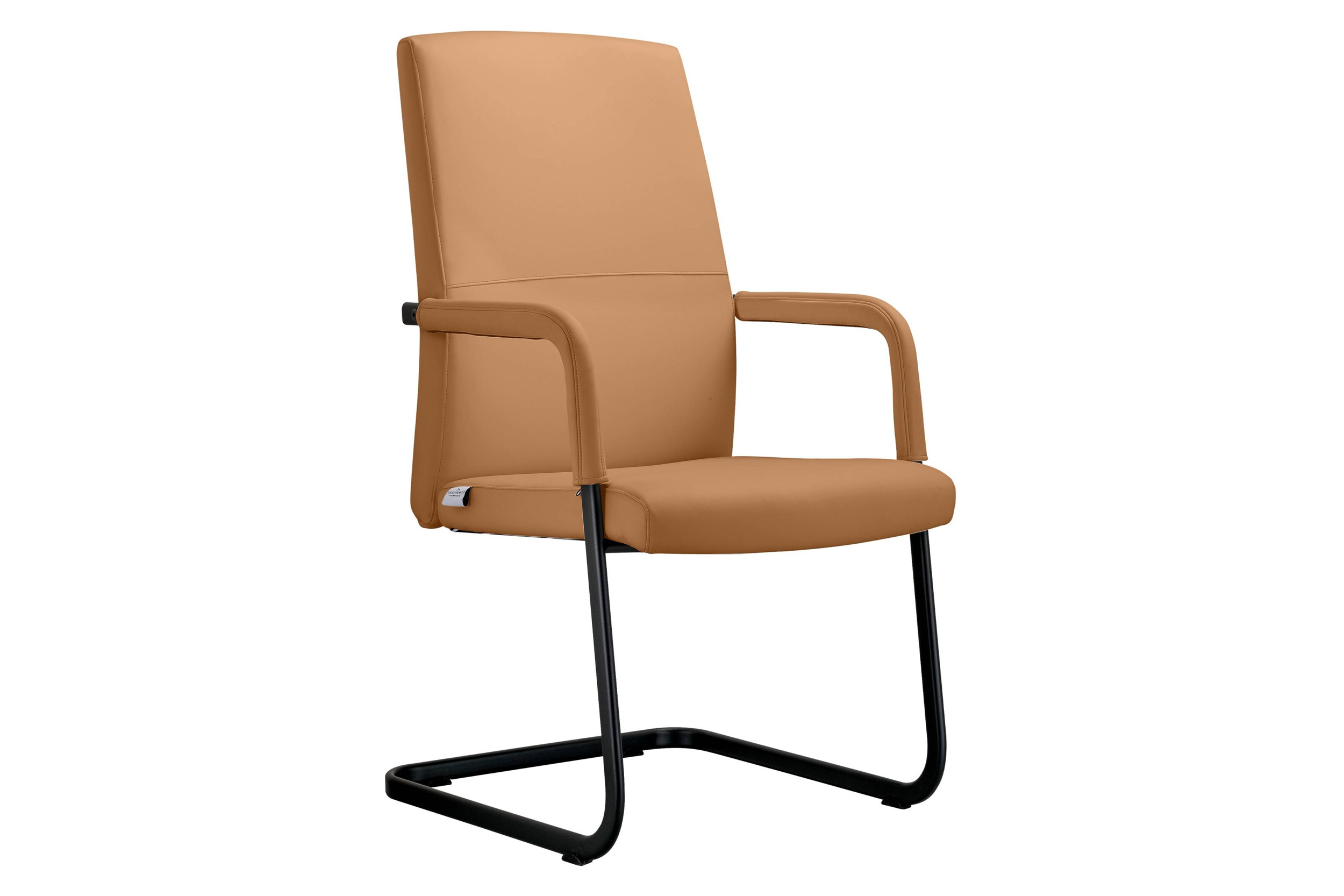 LeisureMod Evander Mid-Century Modern Faux Leather Office Chair With Aluminum Frame