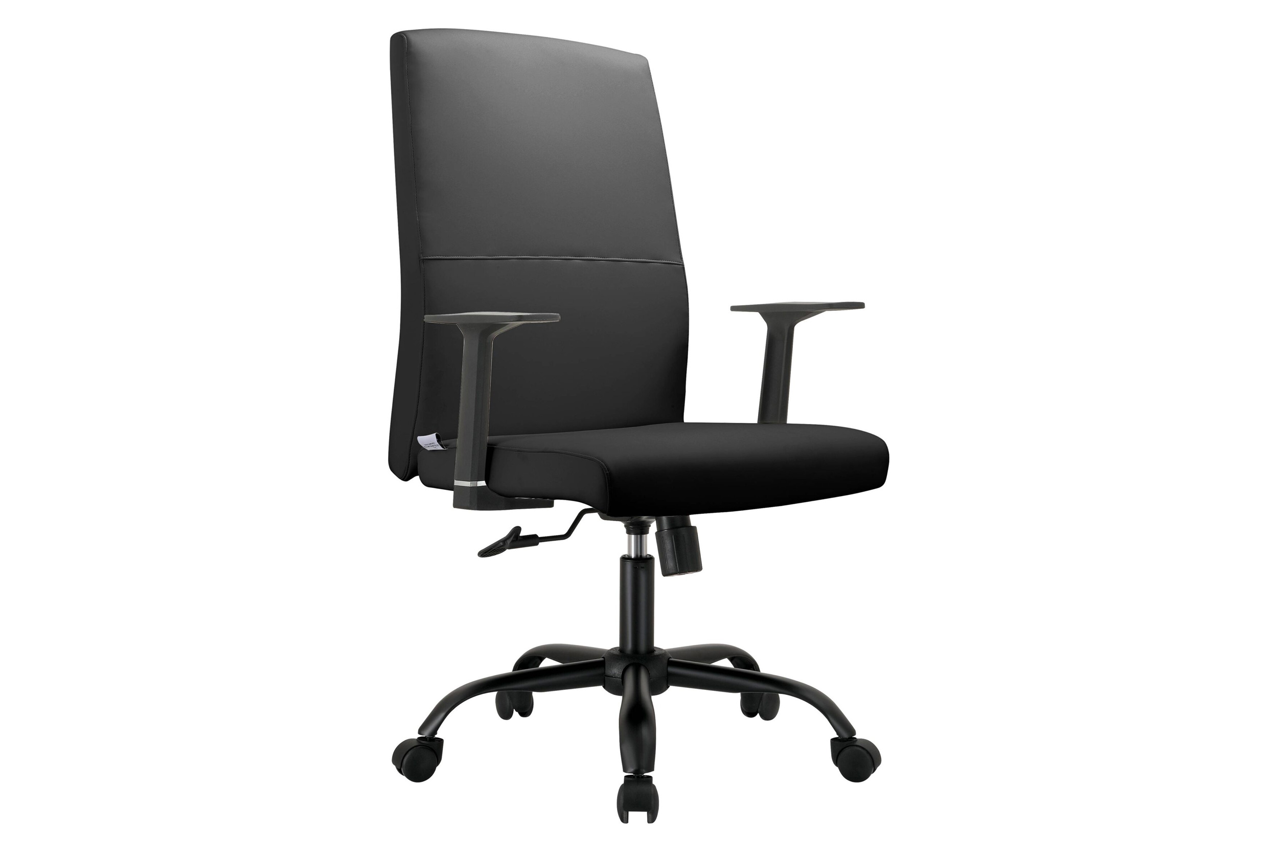 LeisureMod Evander Modern Faux Leather Office Chair in Aluminum with Adjustable Height and Swivel