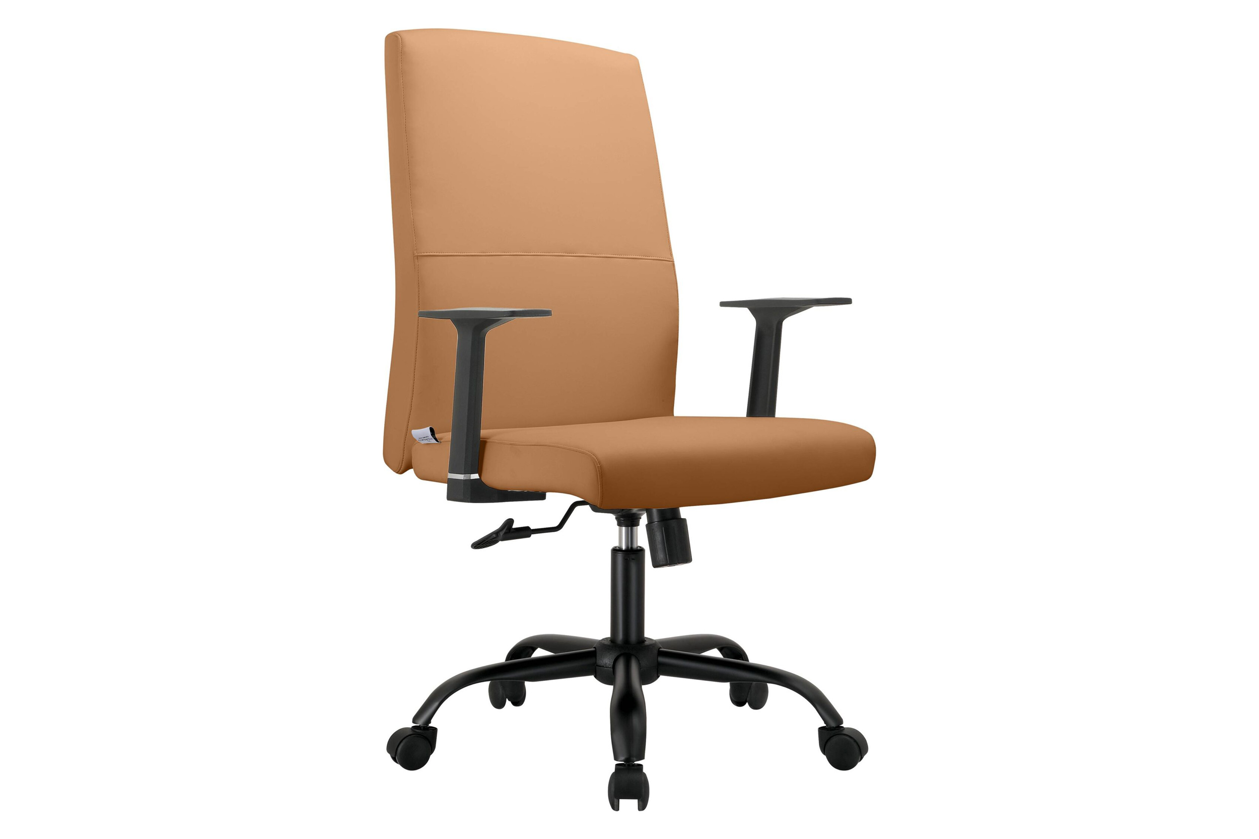 LeisureMod Evander Modern Faux Leather Office Chair in Aluminum with Adjustable Height and Swivel