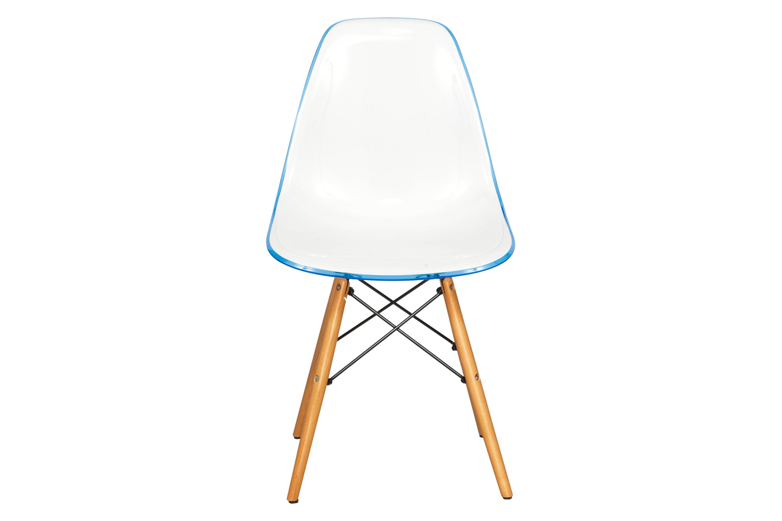 LeisureMod Dover Molded Side Chair - White Blue