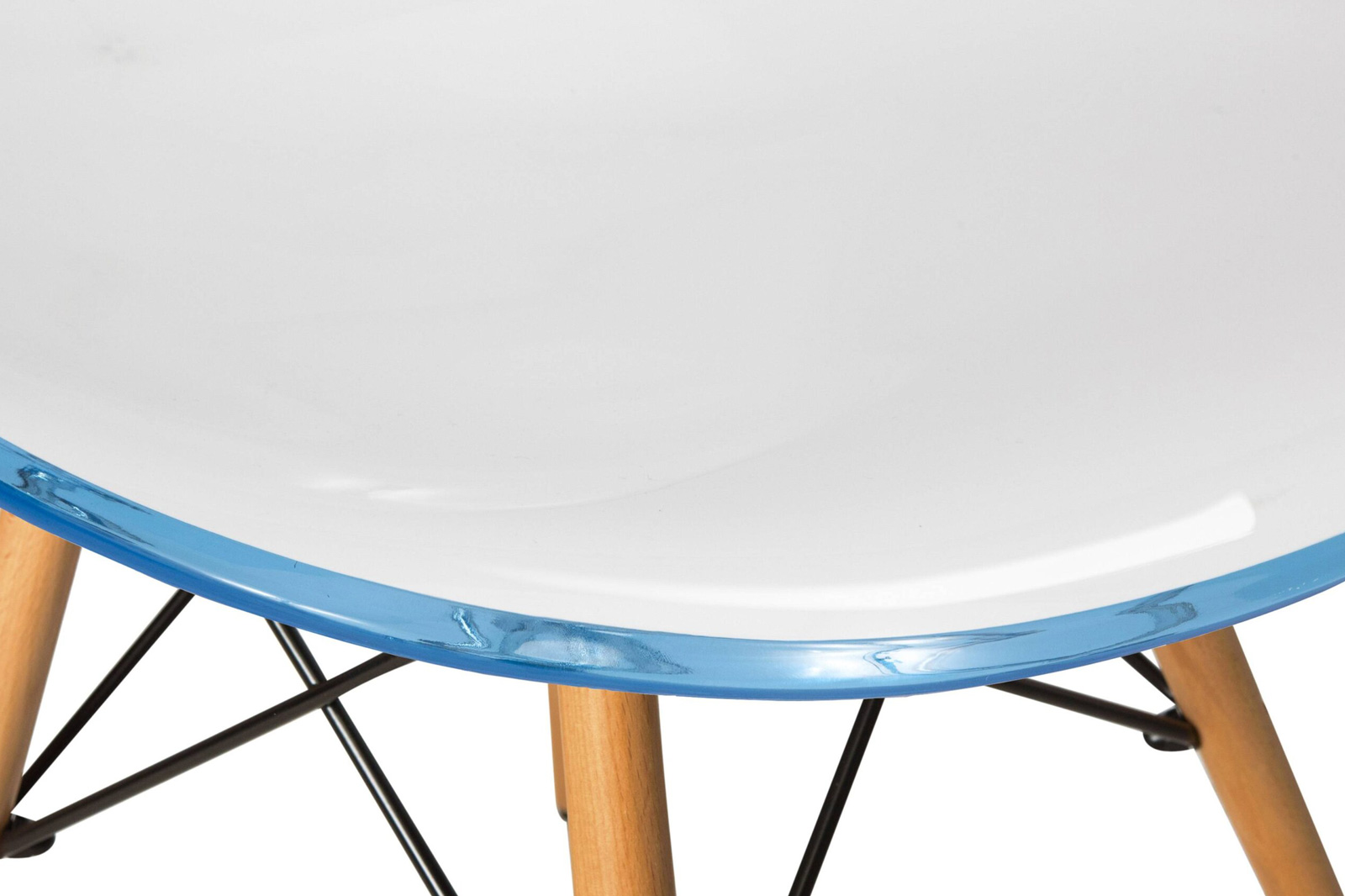 LeisureMod Dover Molded Side Chair - White Blue