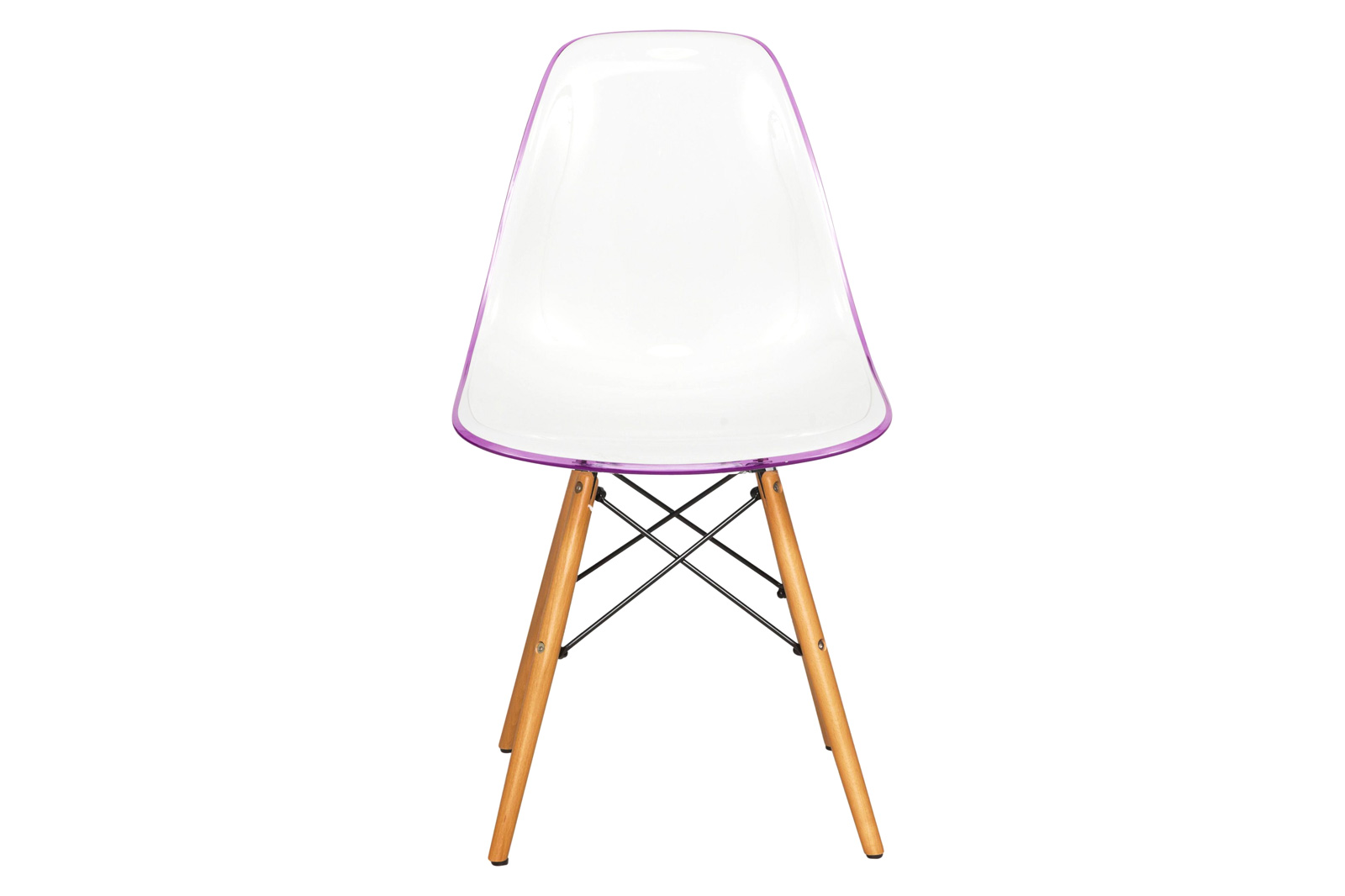 LeisureMod Dover Molded Side Chair - White Purple