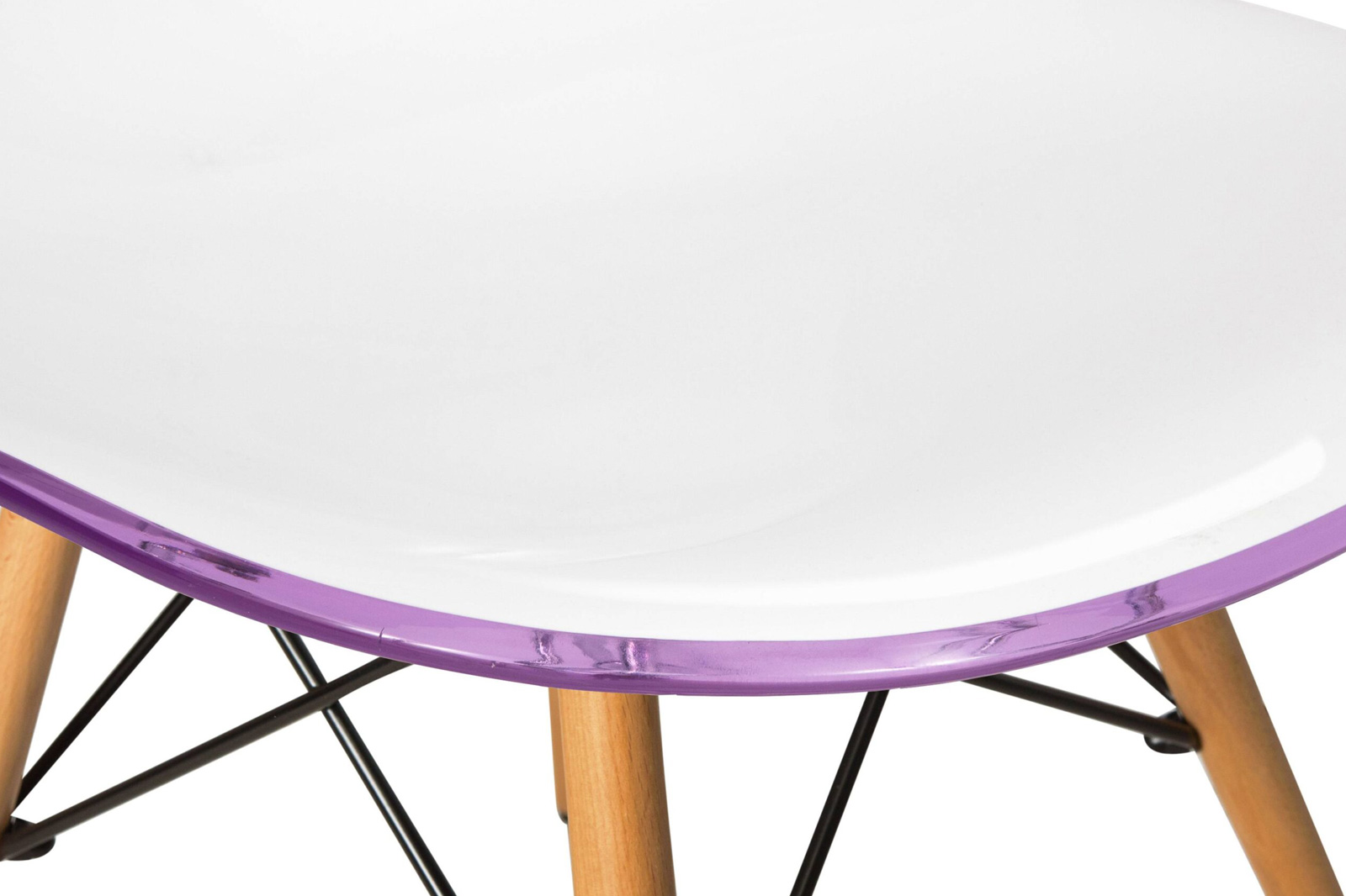 LeisureMod Dover Molded Side Chair - White Purple