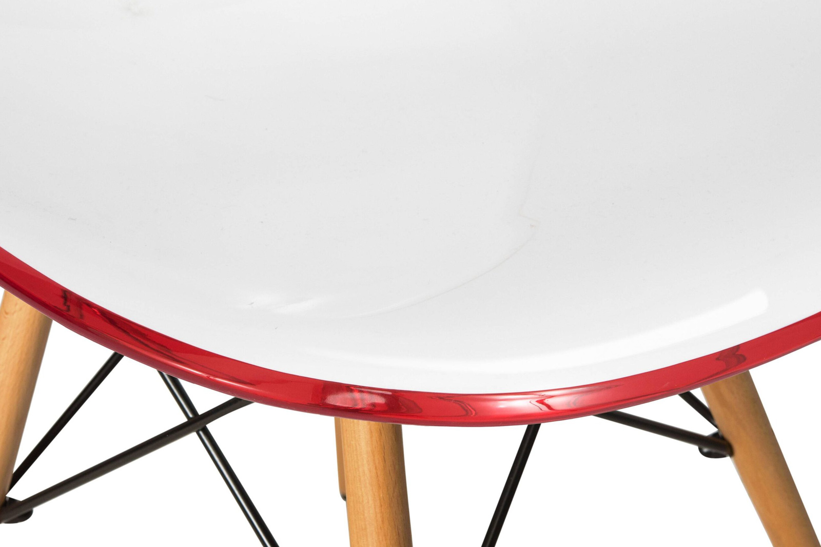 LeisureMod Dover Molded Side Chair (Set Of 2) - White Red