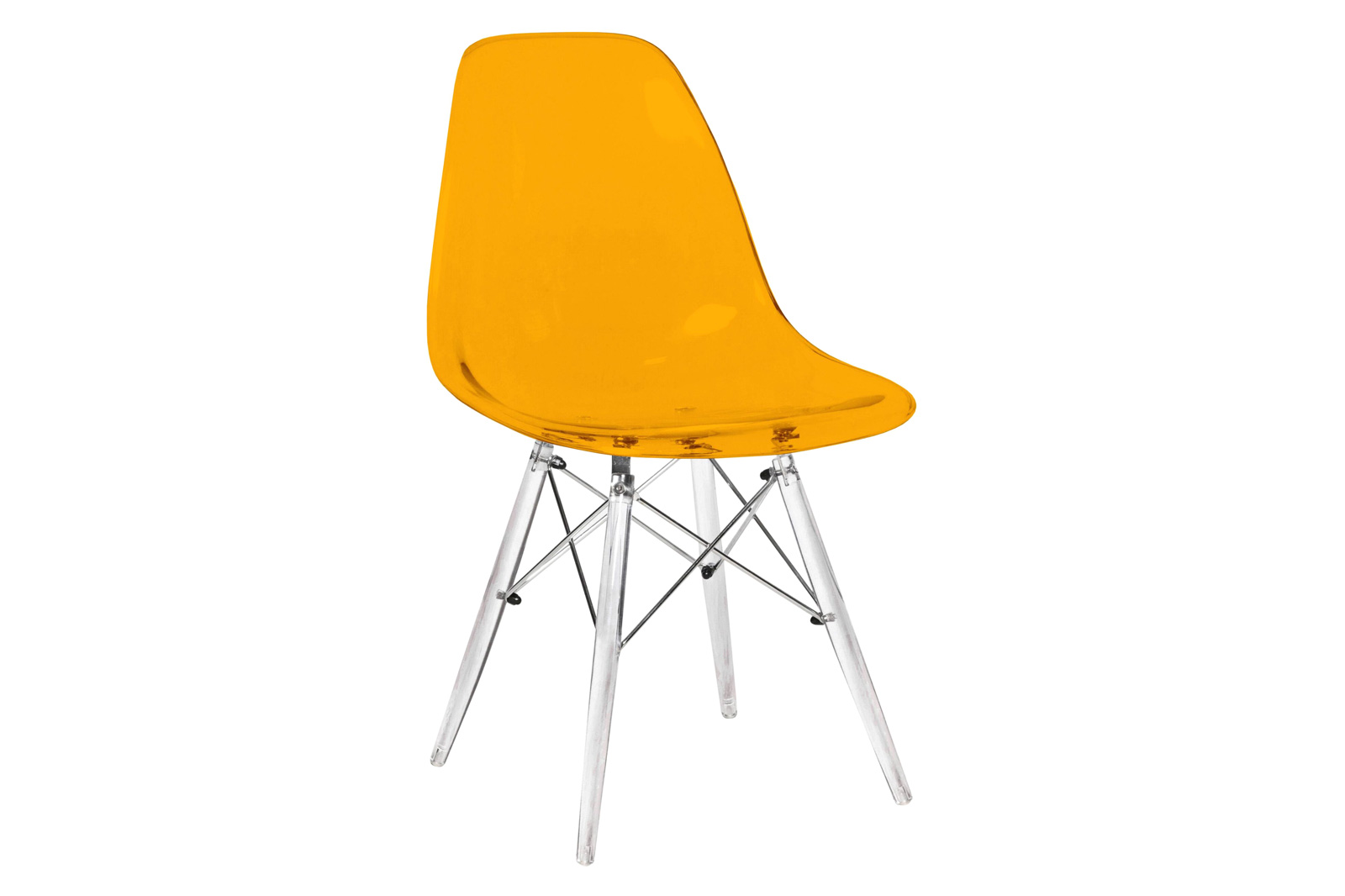 LeisureMod Dover Molded Side Chair With Acrylic Base