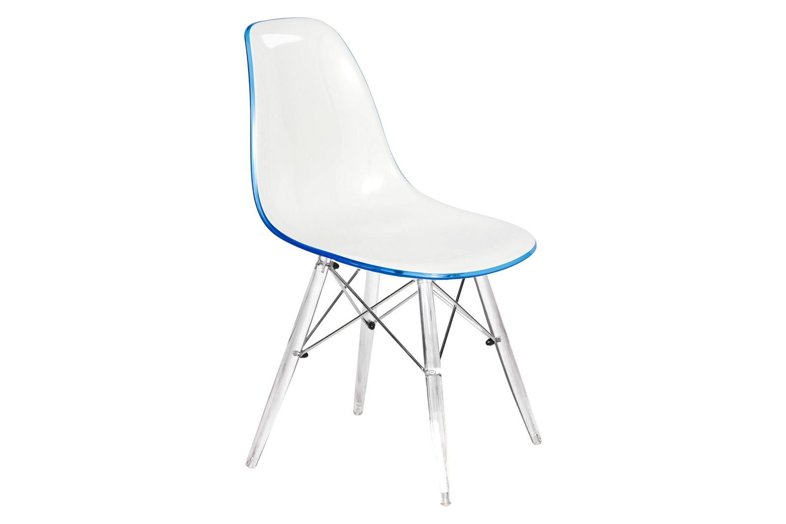 LeisureMod Dover Molded Side Chair With Acrylic Base