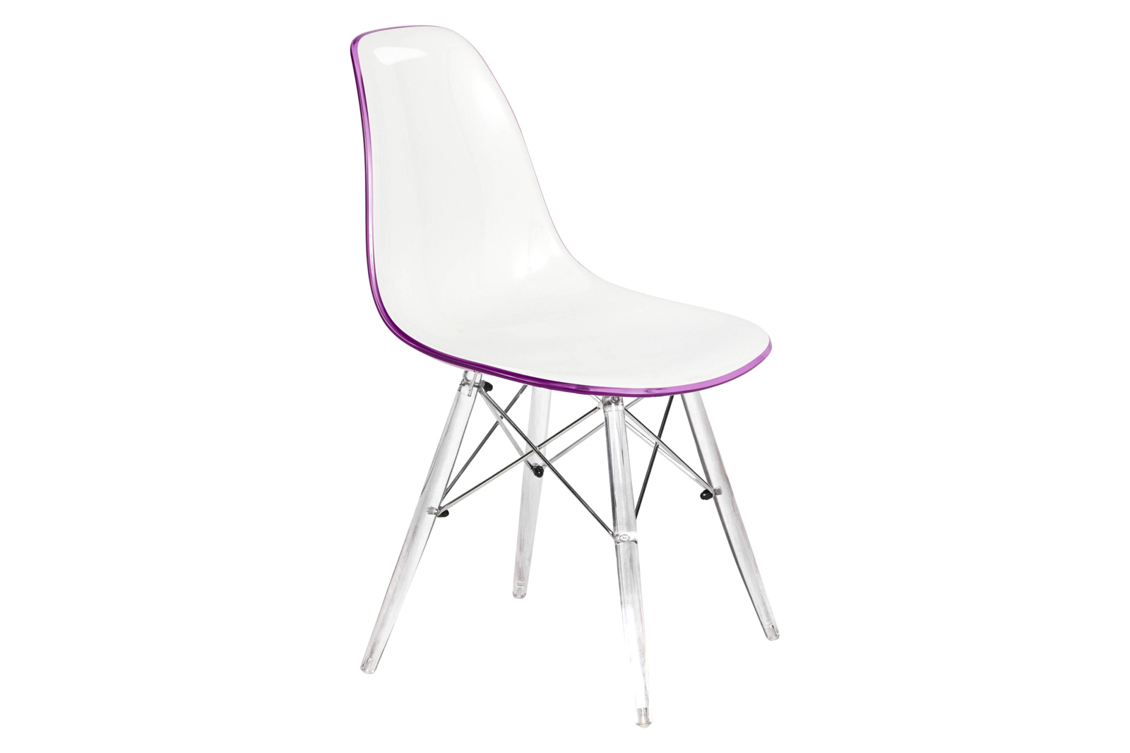 LeisureMod Dover Molded Side Chair With Acrylic Base