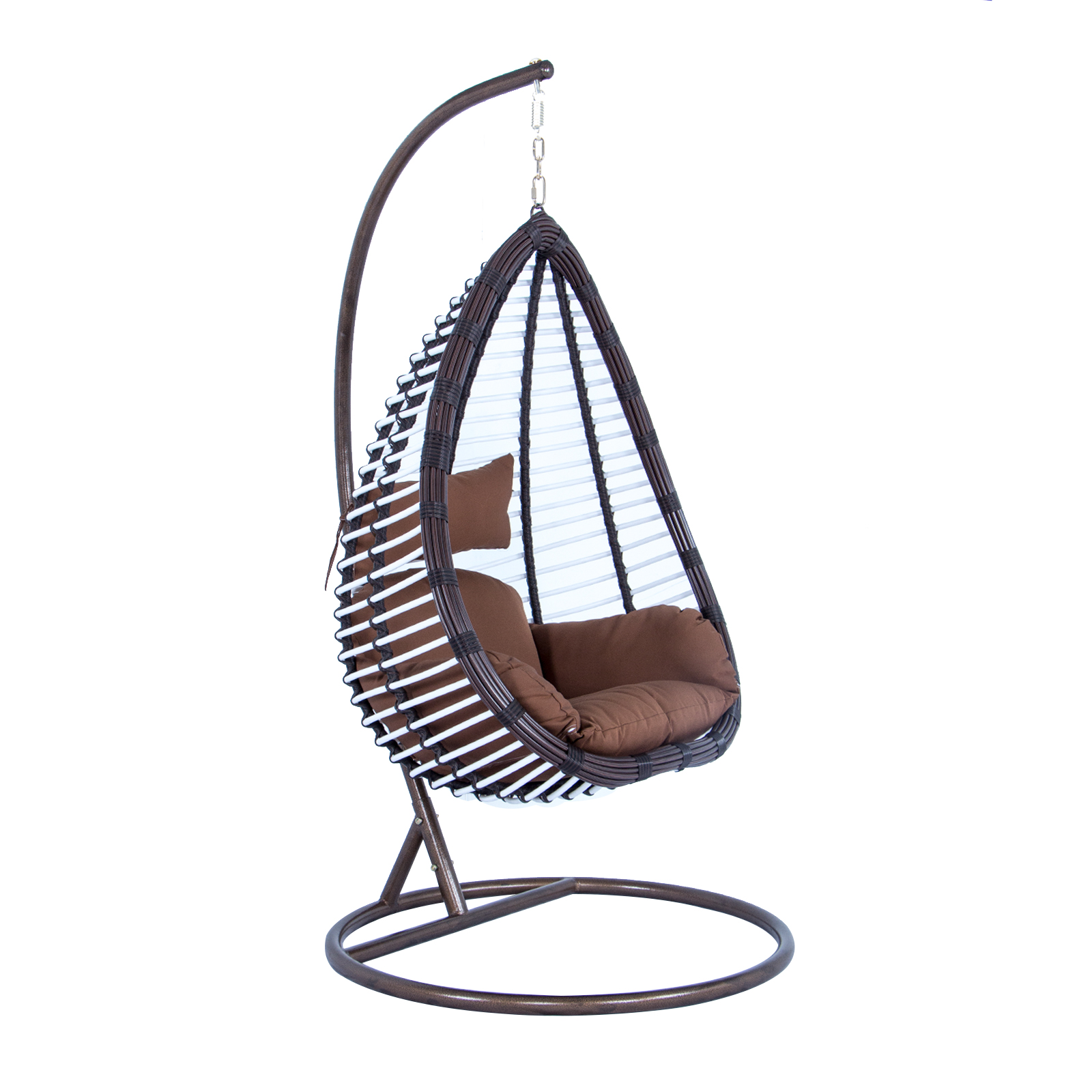 LeisureMod Modern Wicker Hanging Egg Swing Chair - Brown