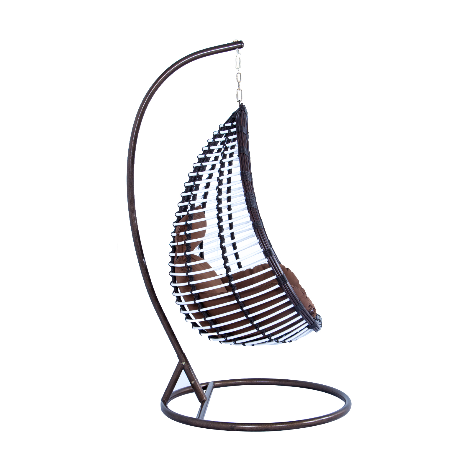 LeisureMod Modern Wicker Hanging Egg Swing Chair - Brown