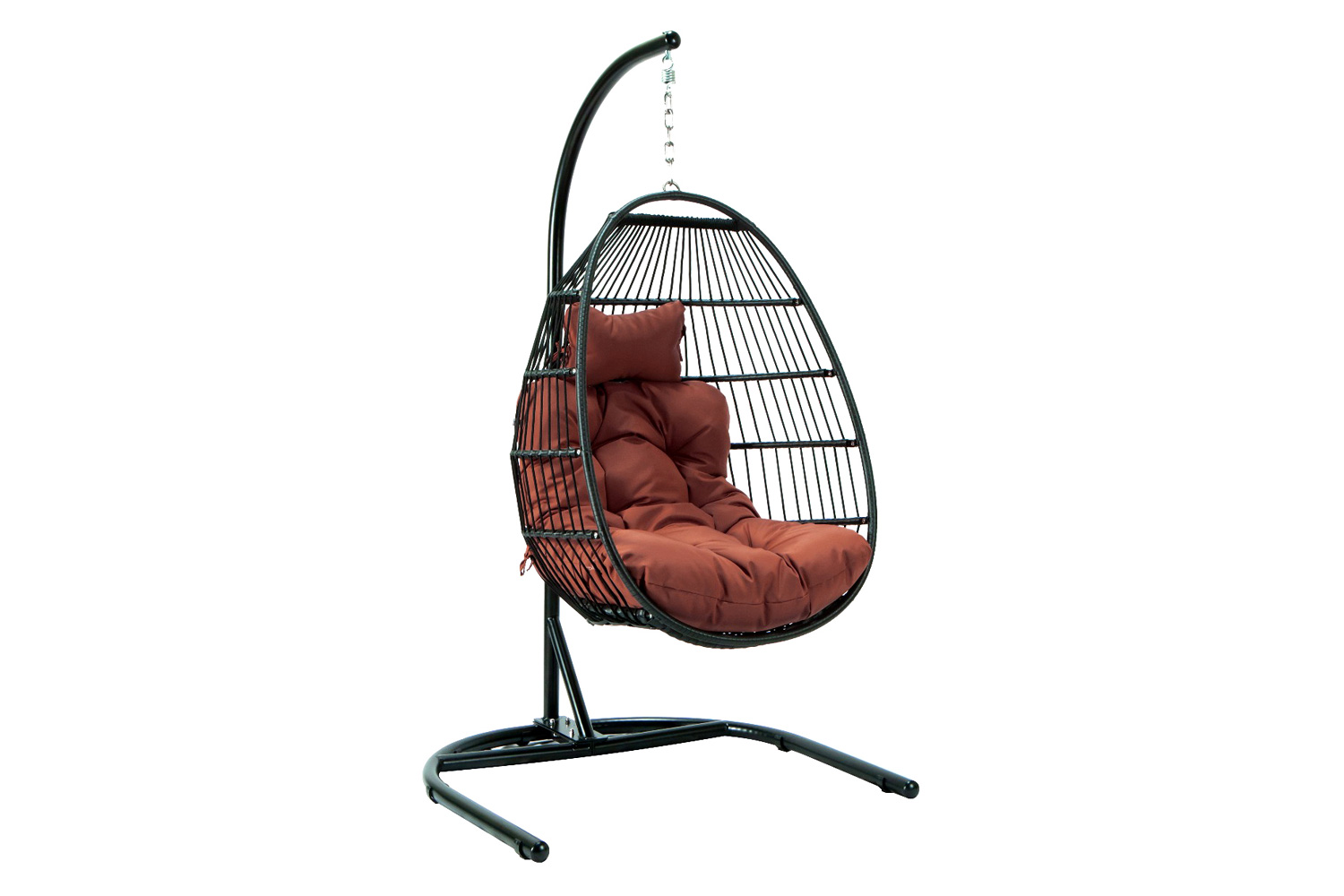 LeisureMod Wicker Folding Hanging Egg Swing Chair