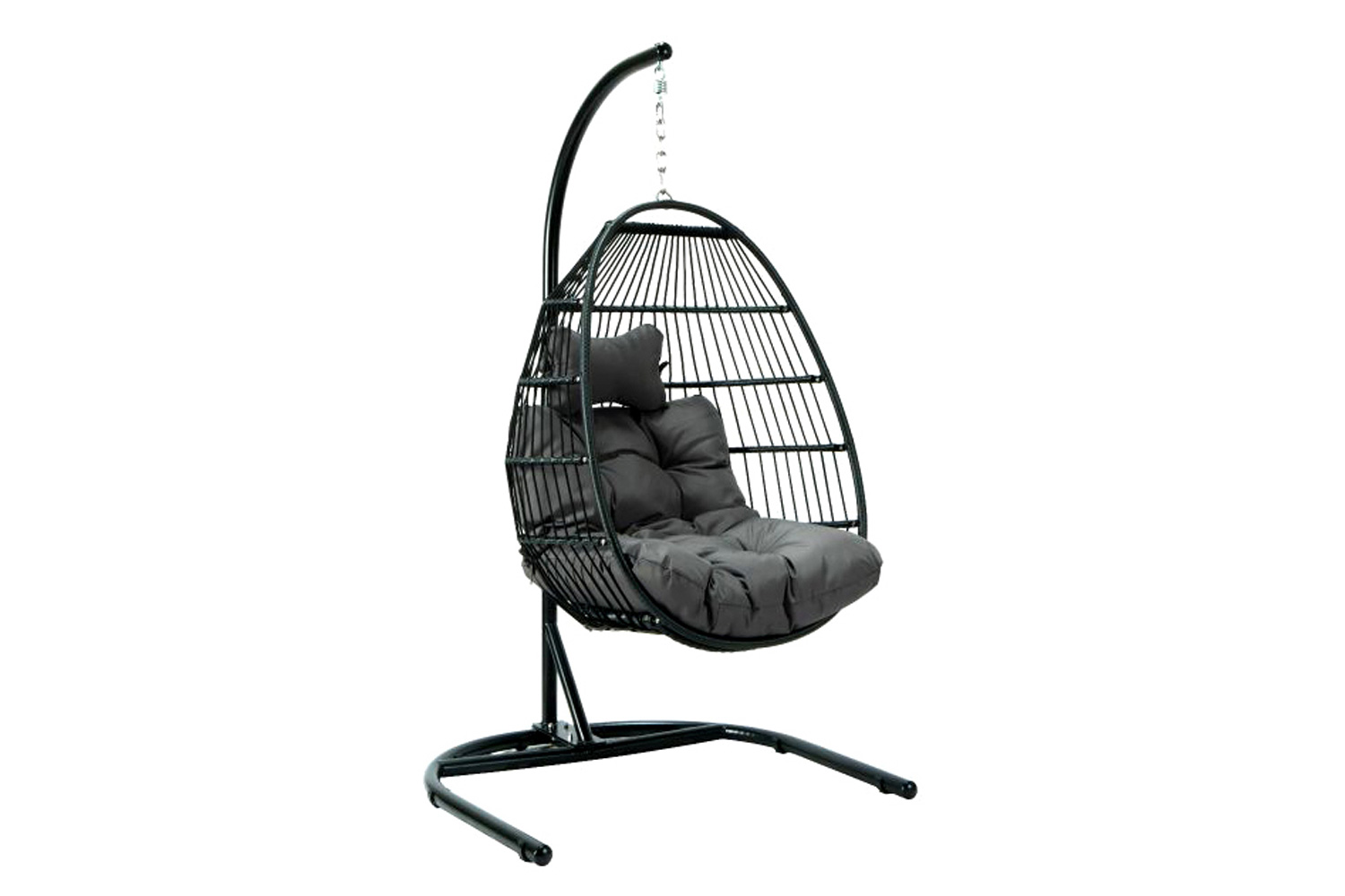 LeisureMod Wicker Folding Hanging Egg Swing Chair