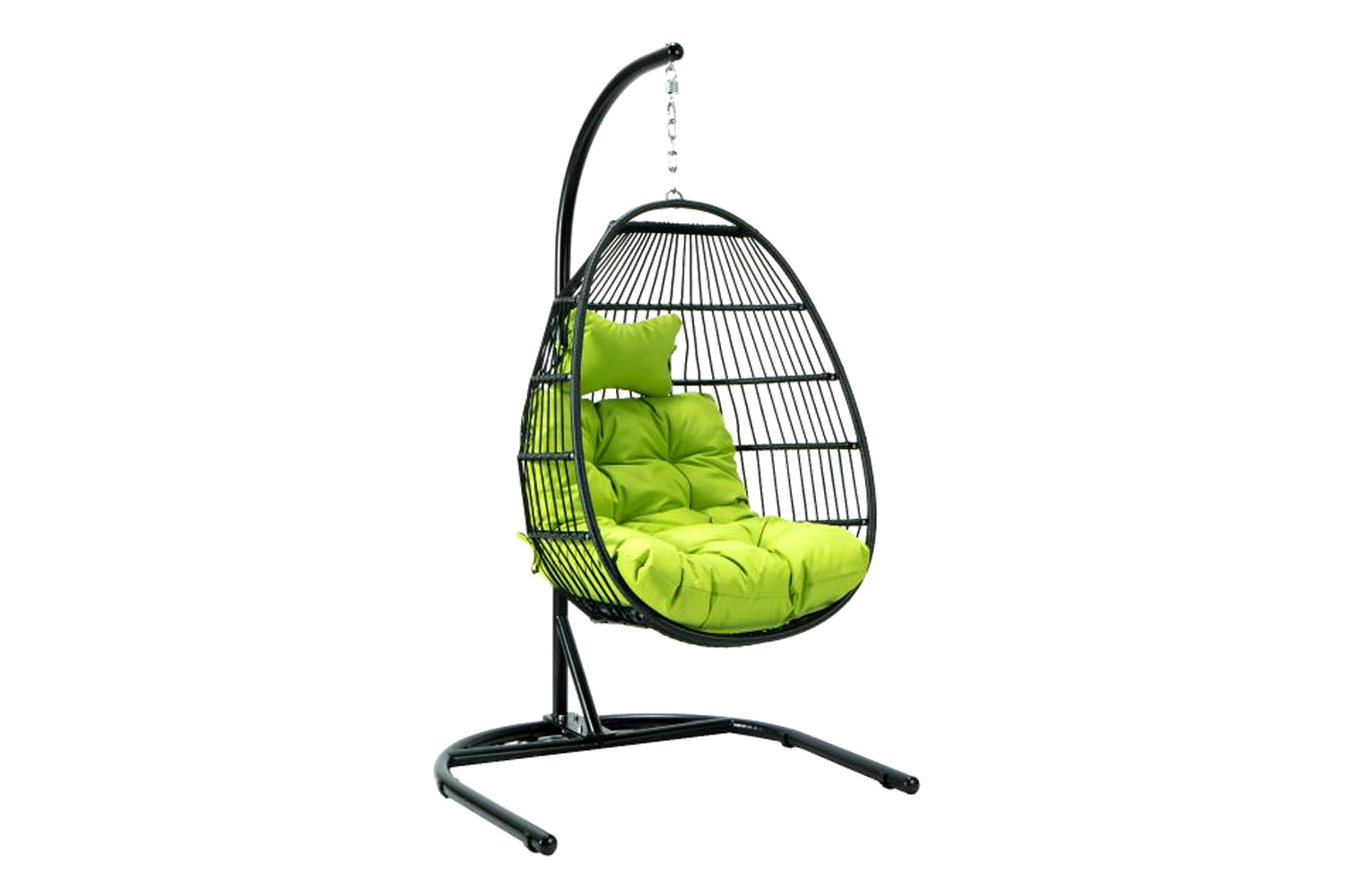 LeisureMod Wicker Folding Hanging Egg Swing Chair