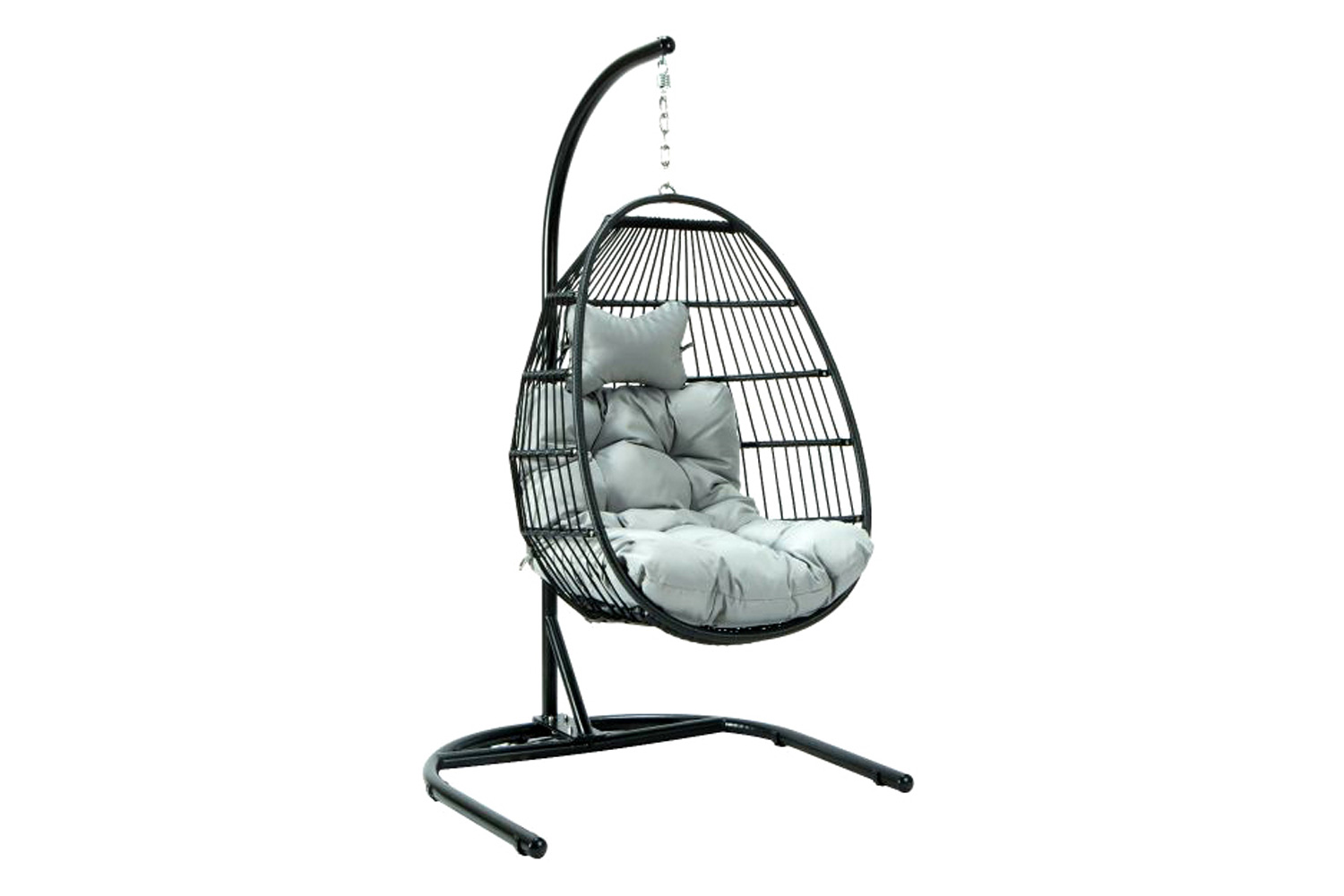 LeisureMod Wicker Folding Hanging Egg Swing Chair