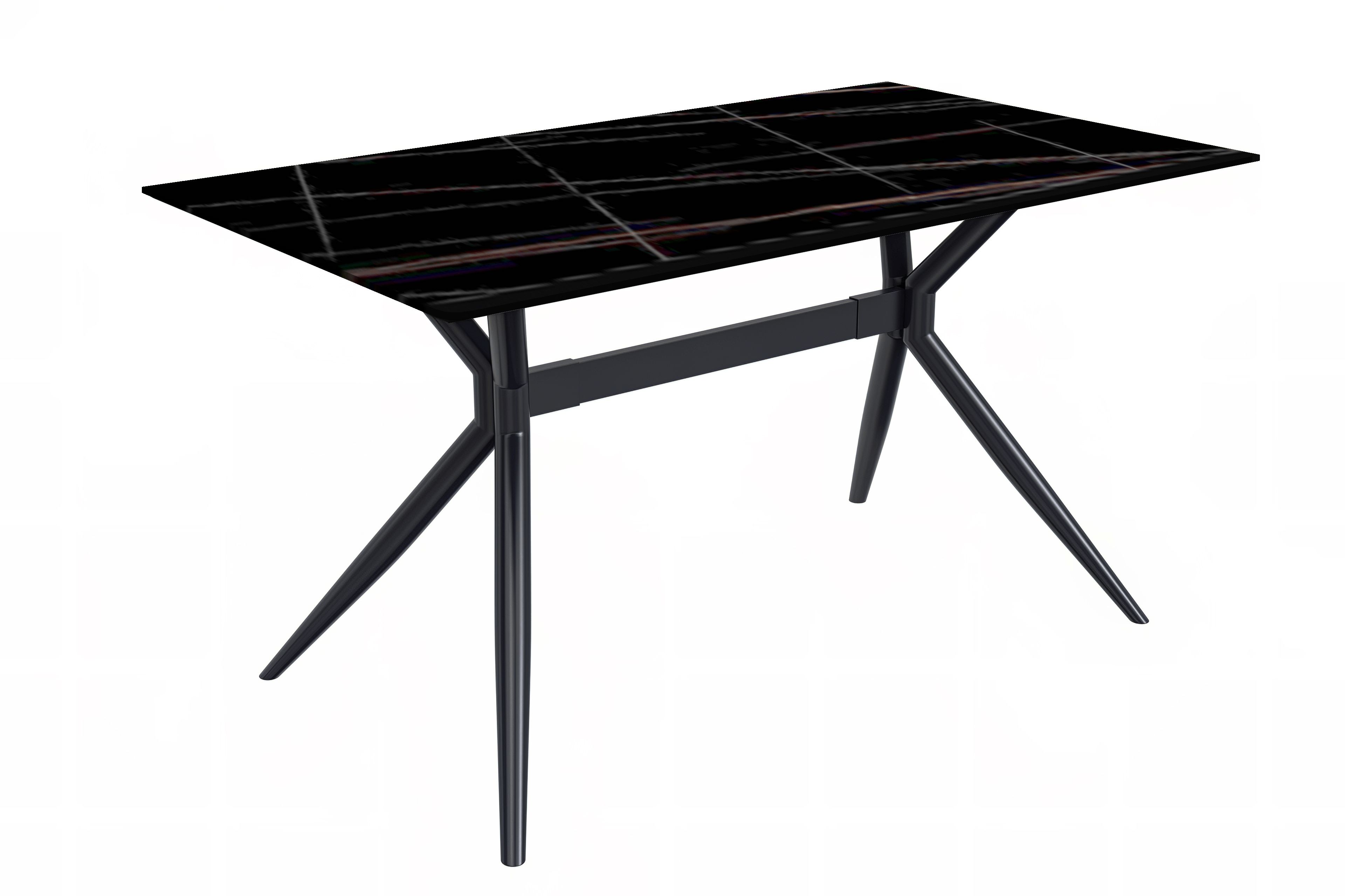 LeisureMod Elega Modern 55" Rectangular Dining Table with Glass Top and Stainless Steel Base