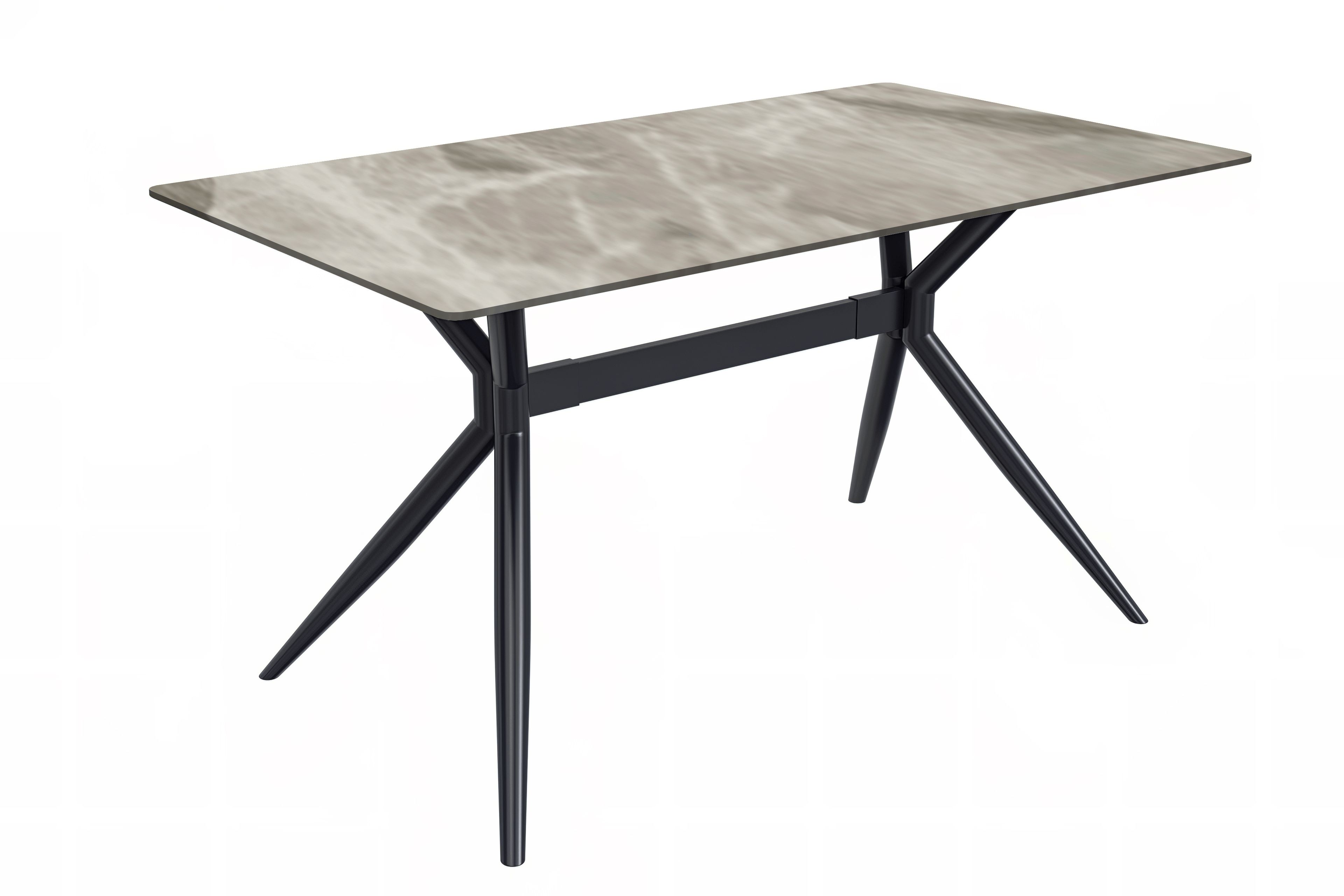 LeisureMod Elega Modern 55" Rectangular Dining Table with Glass Top and Stainless Steel Base