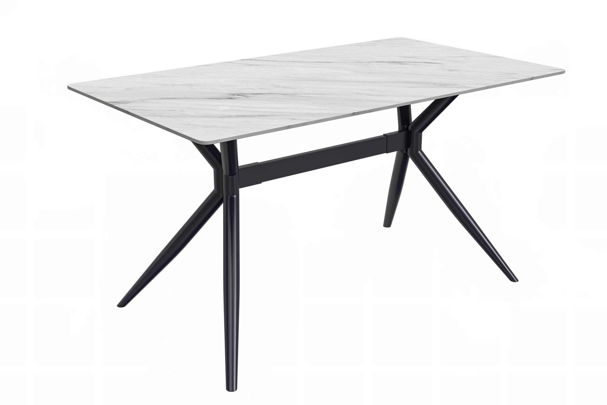 LeisureMod Elega Modern 55" Rectangular Dining Table with Glass Top and Stainless Steel Base