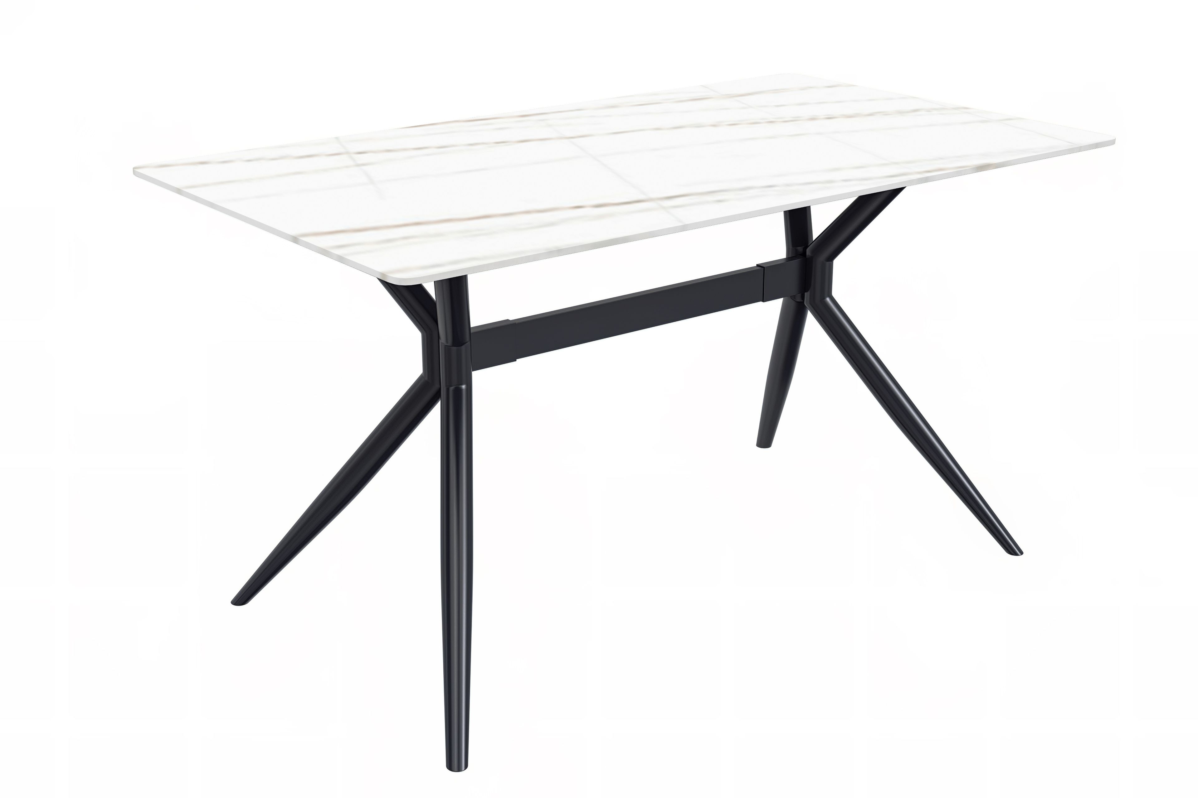 LeisureMod Elega Modern 55" Rectangular Dining Table with Glass Top and Stainless Steel Base